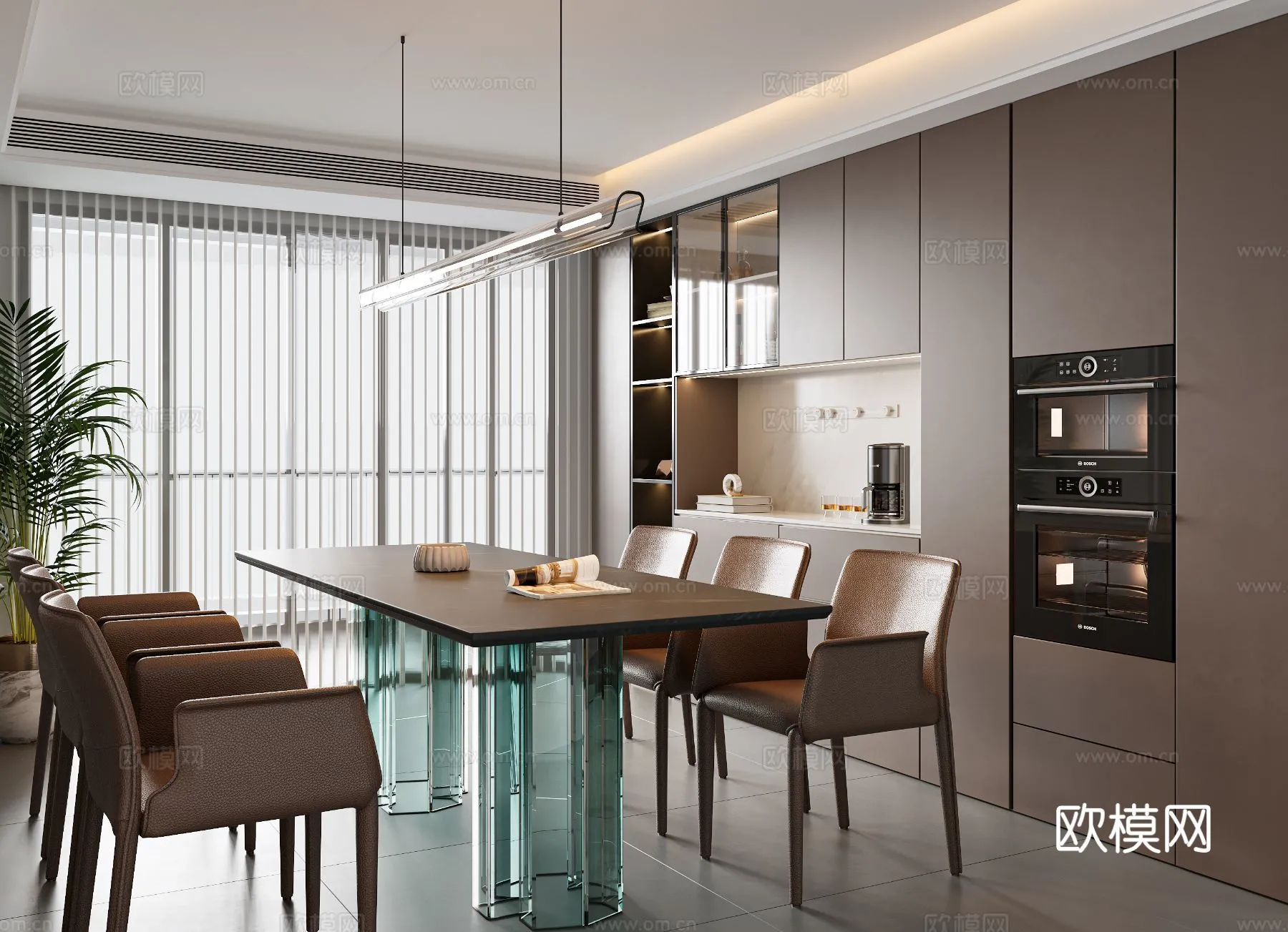 DINING ROOM SETS - 3D Model For Interior Design - 10800