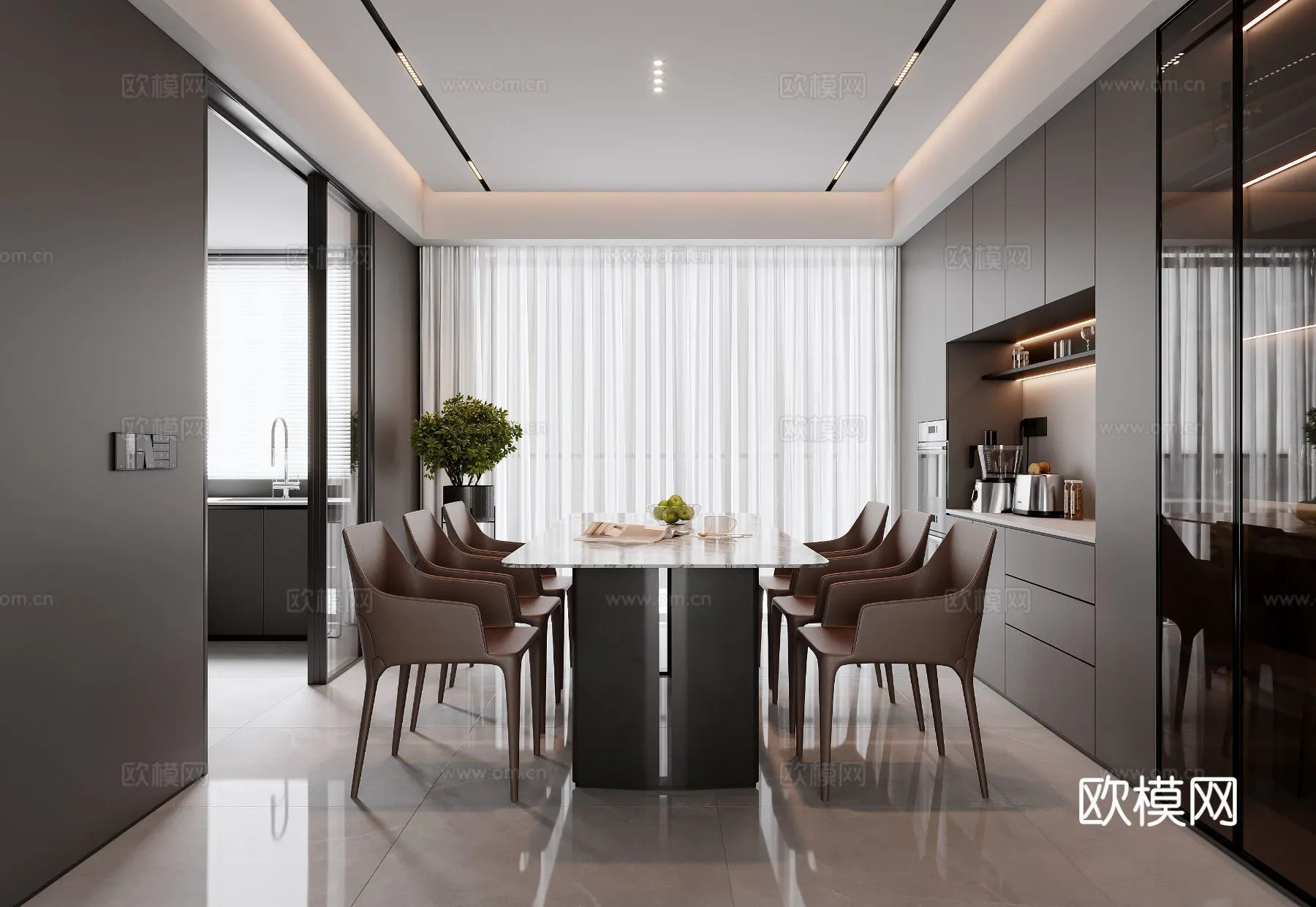 DINING ROOM SETS - 3D Model For Interior Design - 10806