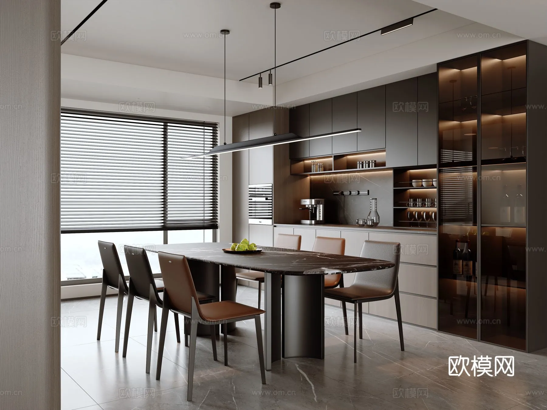 DINING ROOM SETS - 3D Model For Interior Design - 10807