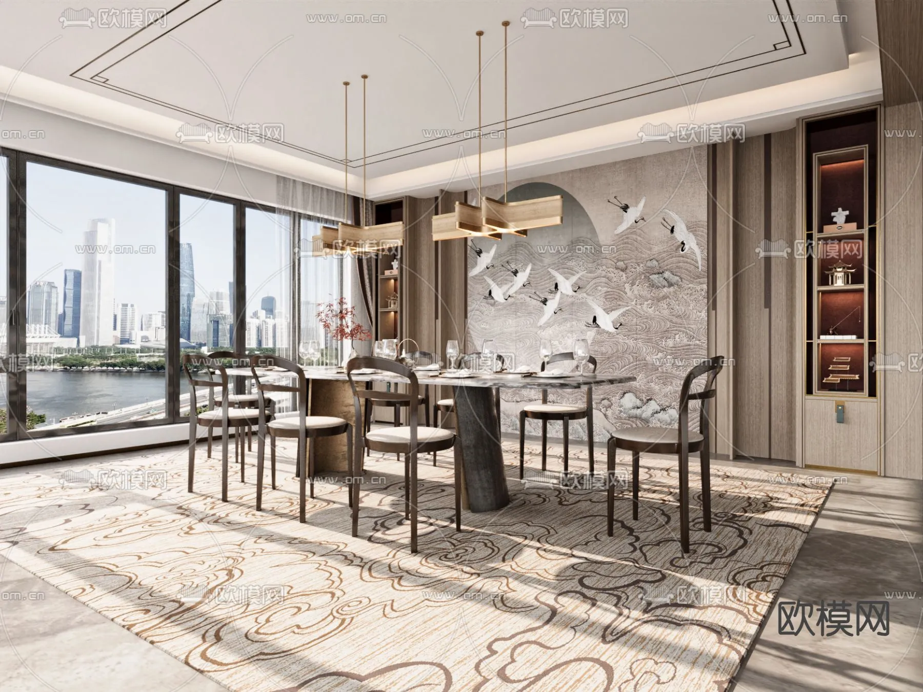 DINING ROOM SETS - CORONA - 3D MODEL - 1351