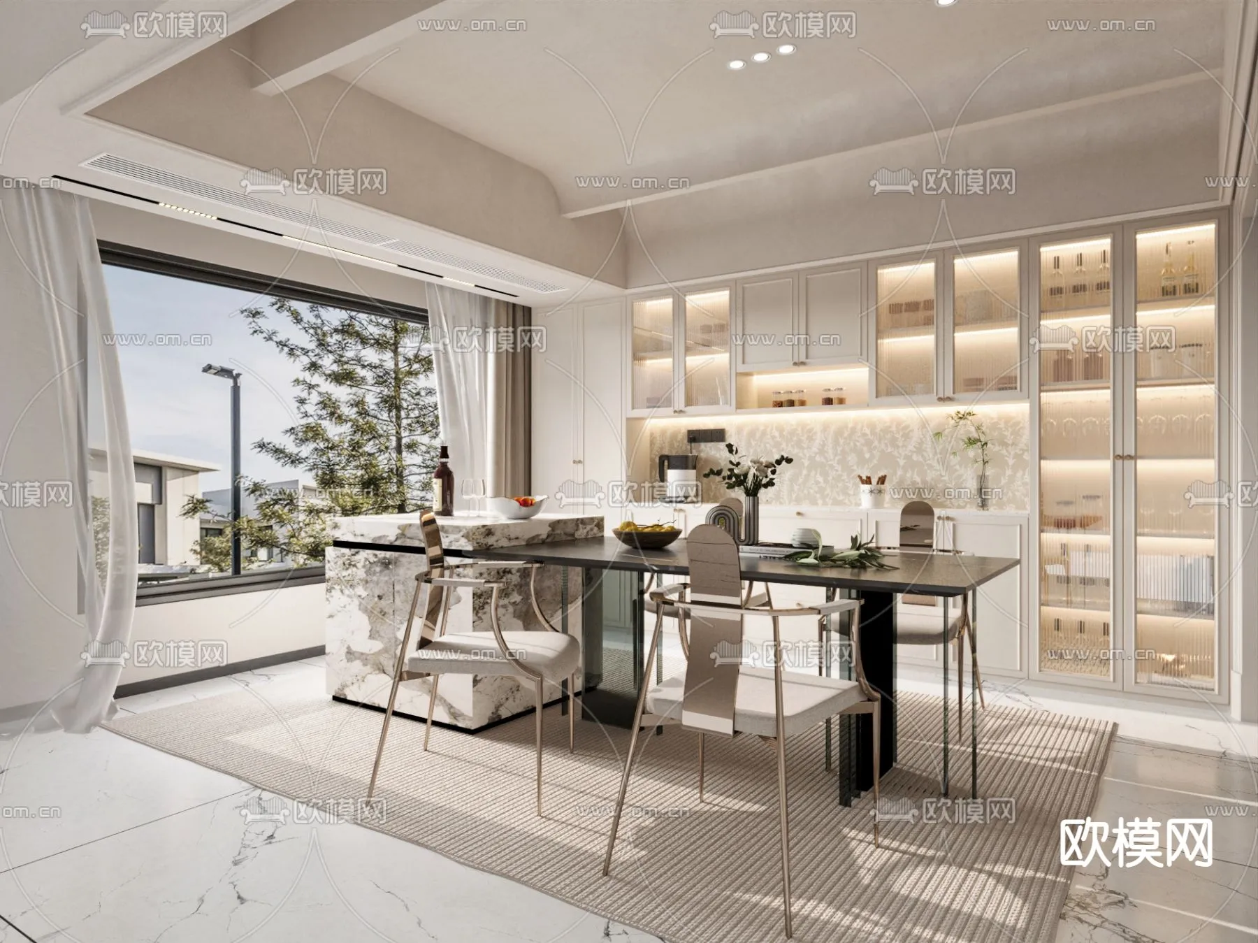 DINING ROOM SETS - CORONA - 3D MODEL - 1352