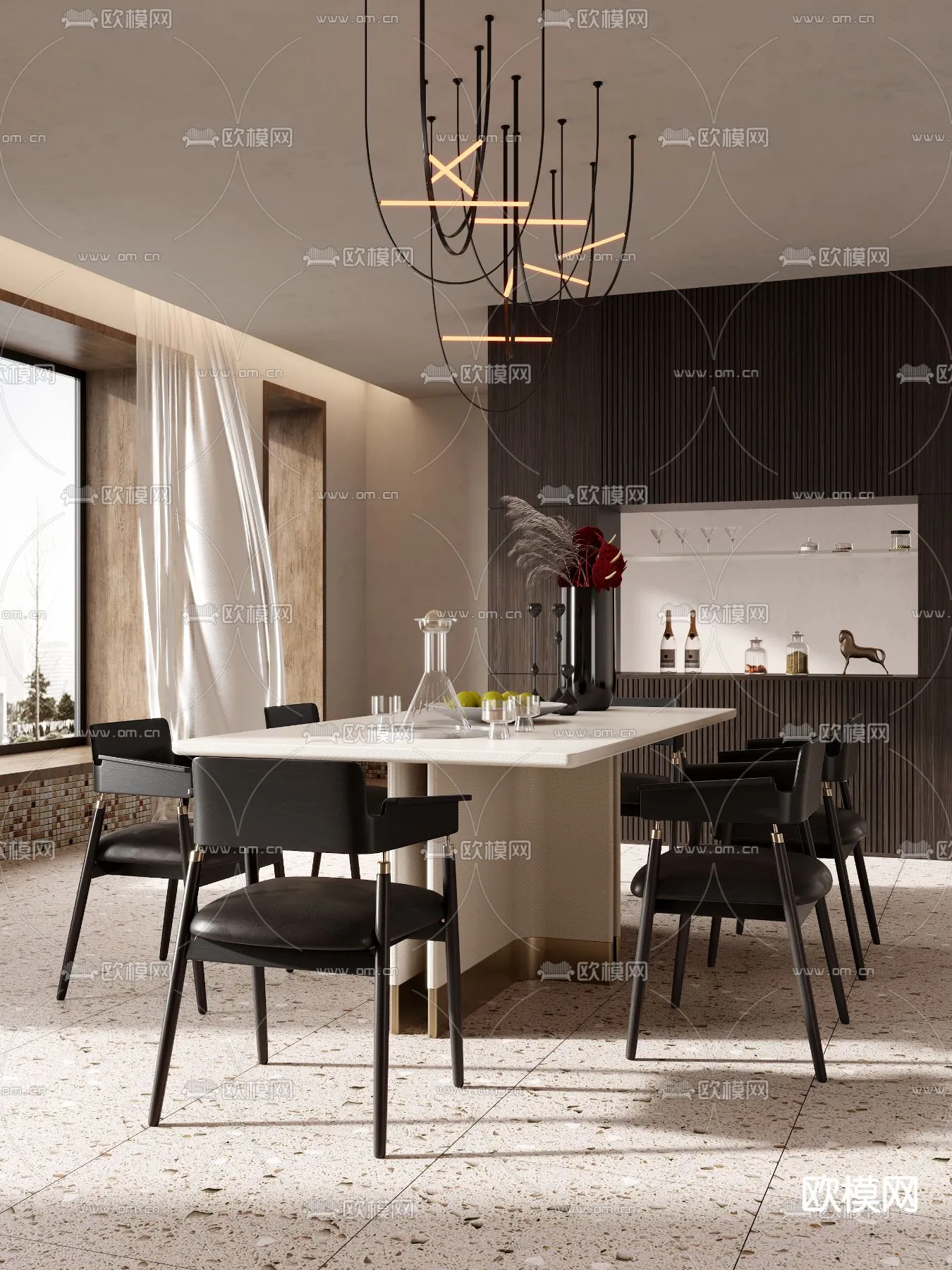 DINING ROOM SETS - CORONA - 3D MODEL - 1357