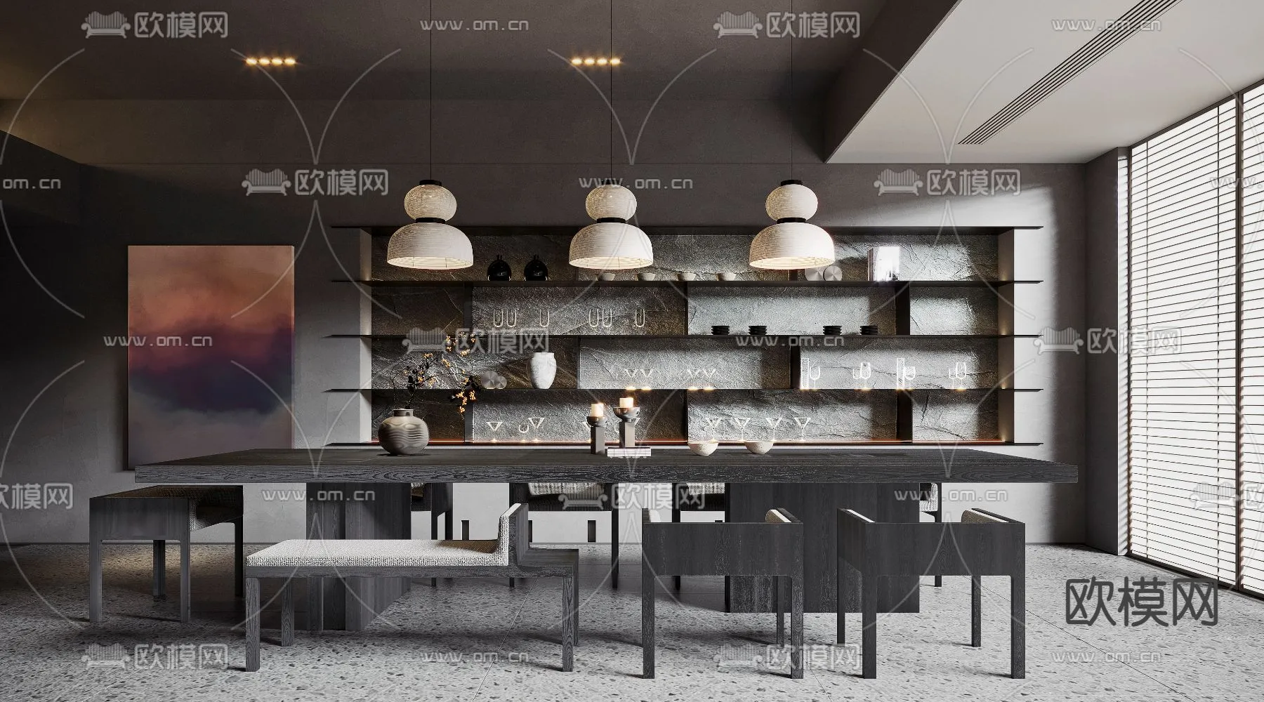 DINING ROOM SETS - CORONA - 3D MODEL - 1370