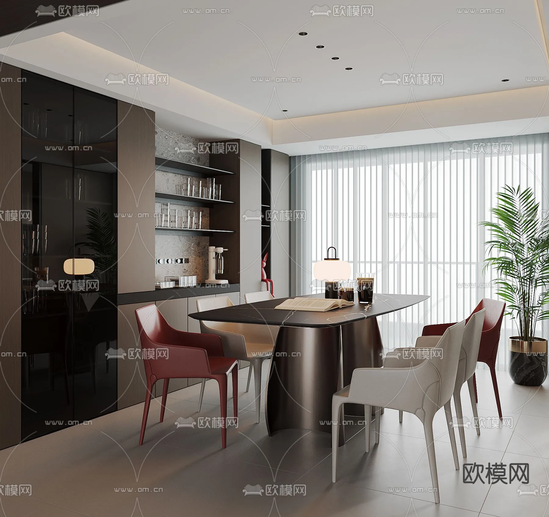 DINING ROOM SETS - CORONA - 3D MODEL - 1371