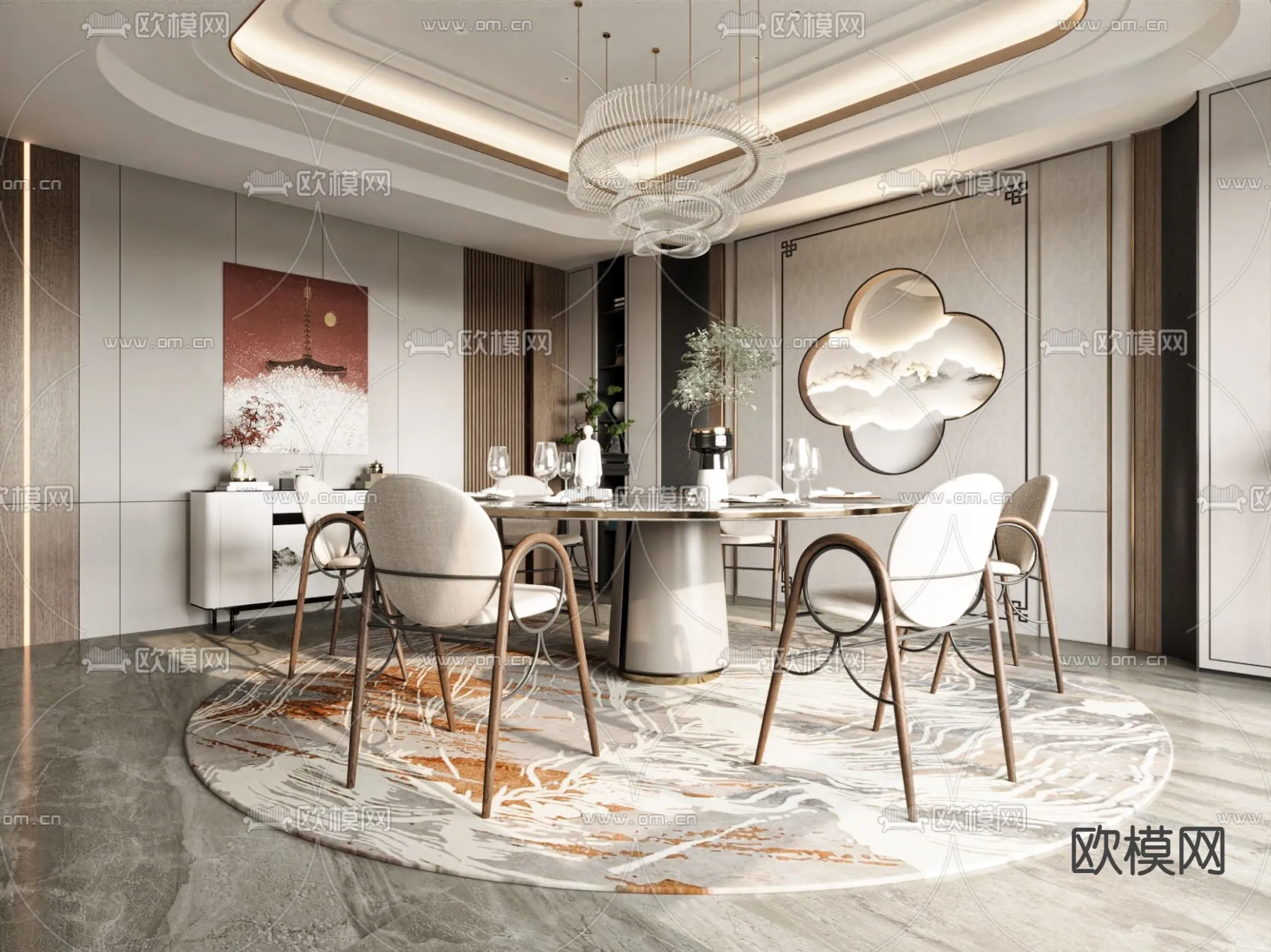 DINING ROOM SETS - CORONA - 3D MODEL - 1373