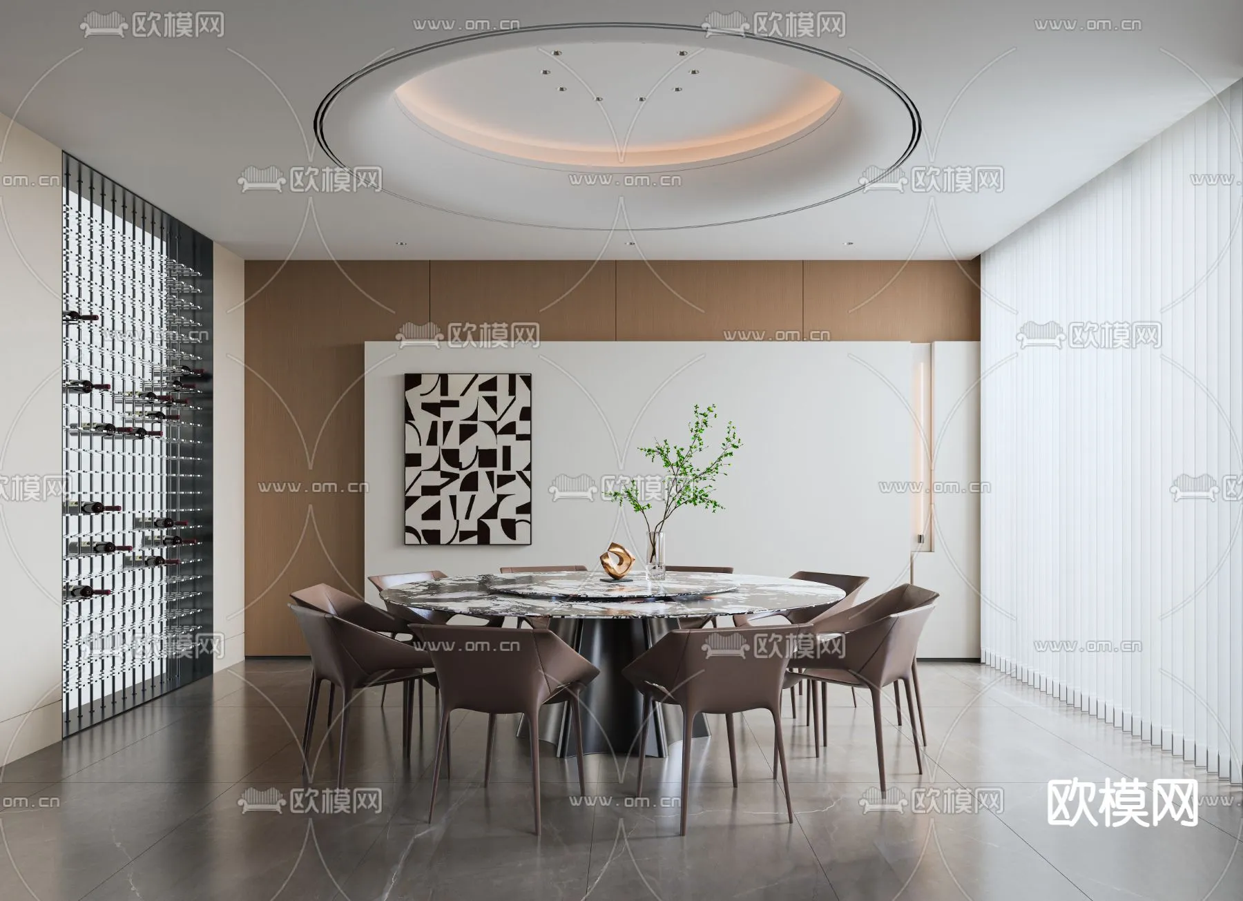 DINING ROOM SETS - CORONA - 3D MODEL - 1388