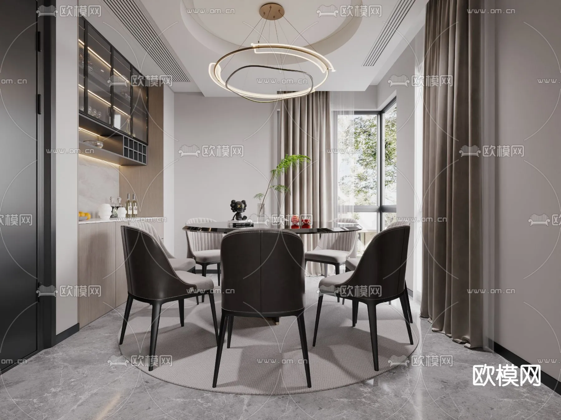 DINING ROOM SETS - CORONA - 3D MODEL - 1389