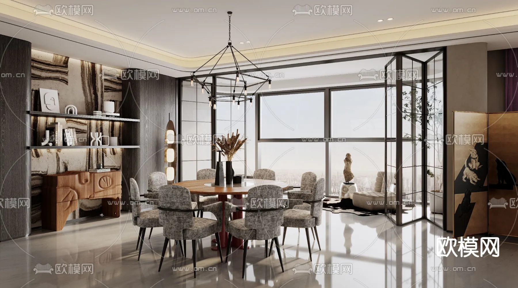 DINING ROOM SETS - CORONA - 3D MODEL - 1405