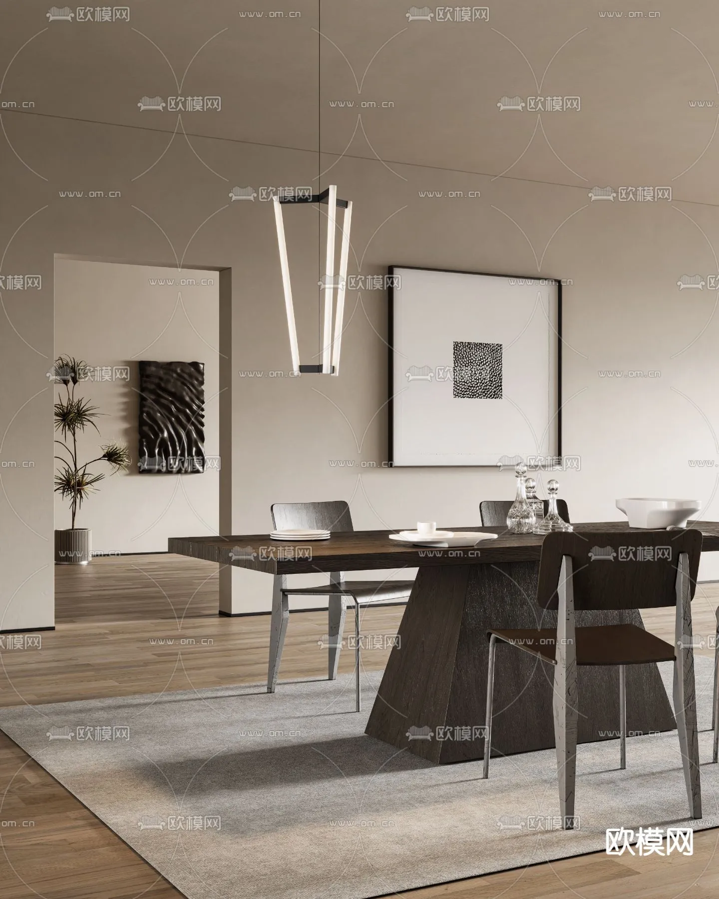 DINING ROOM SETS - CORONA - 3D MODEL - 1415