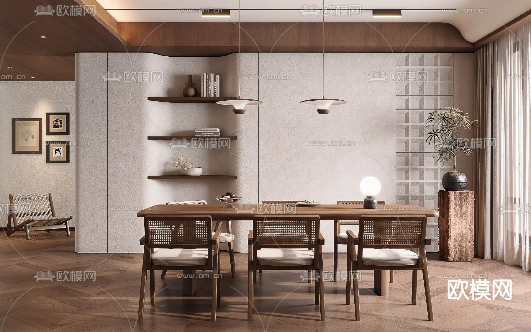 DINING ROOM SETS - CORONA - 3D MODEL - 1418