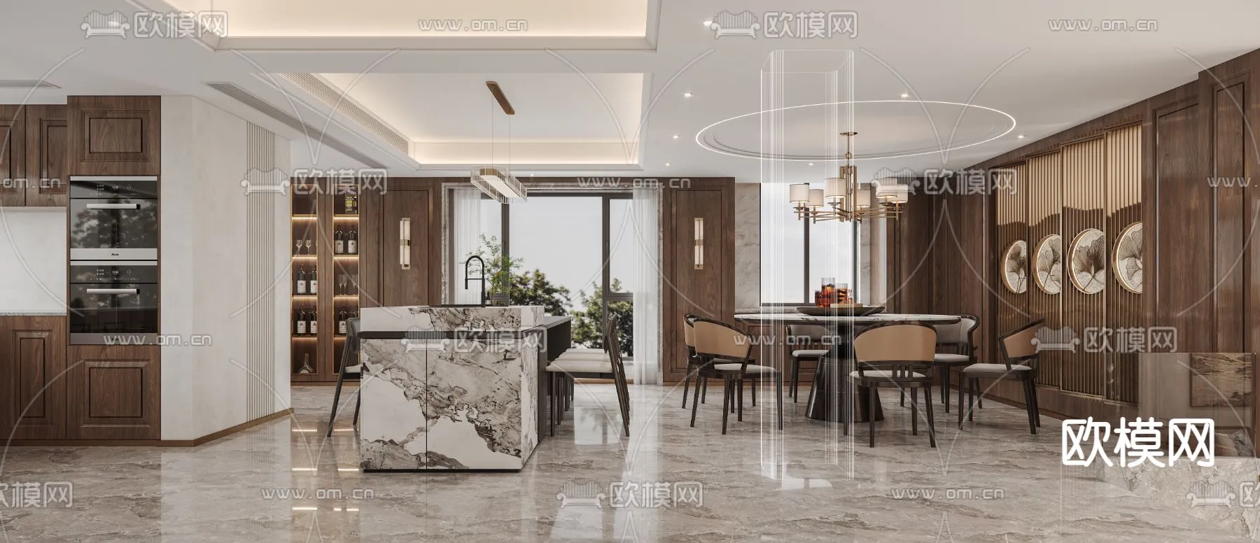 DINING ROOM SETS - CORONA - 3D MODEL - 1422