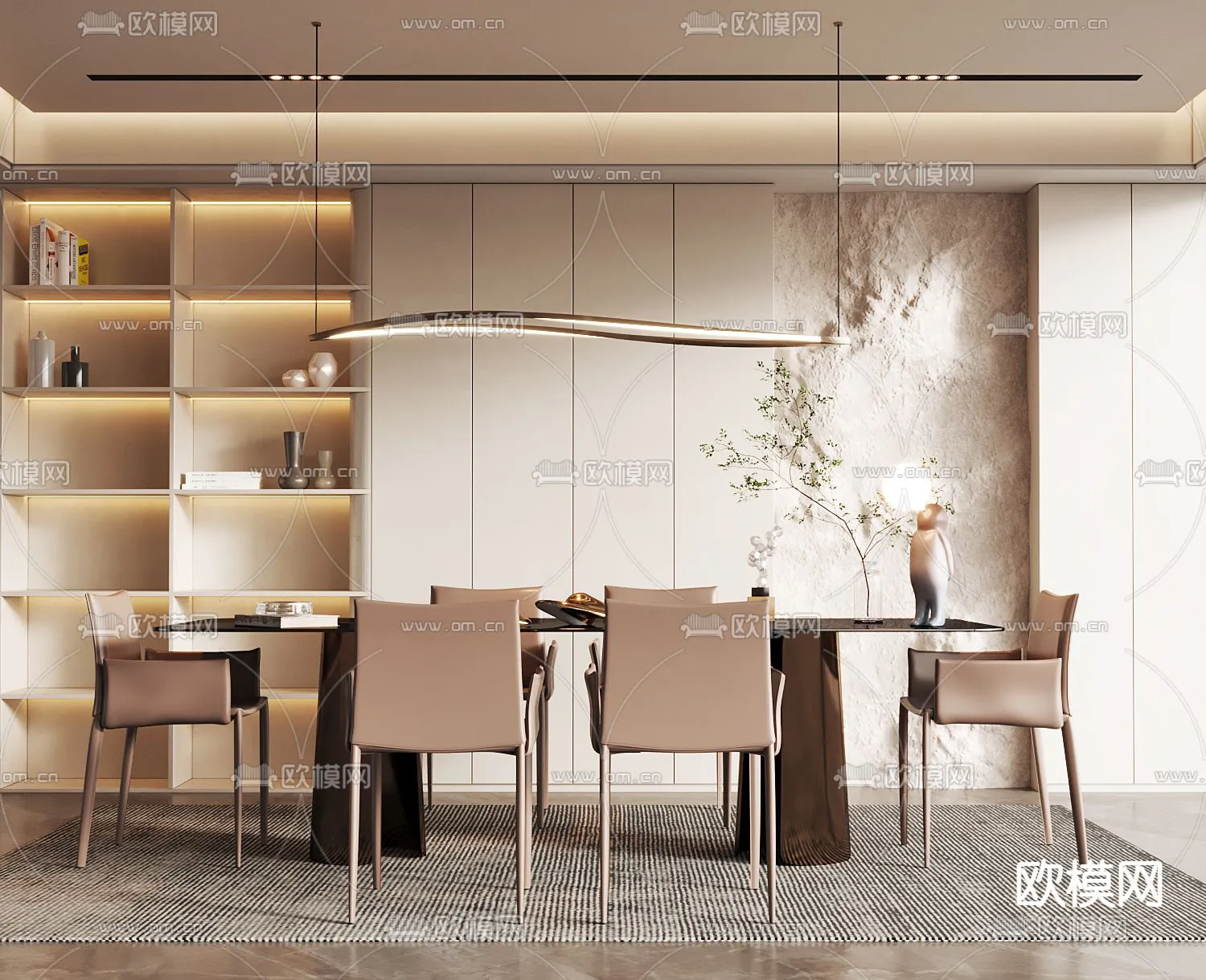 DINING ROOM SETS - CORONA - 3D MODEL - 1442