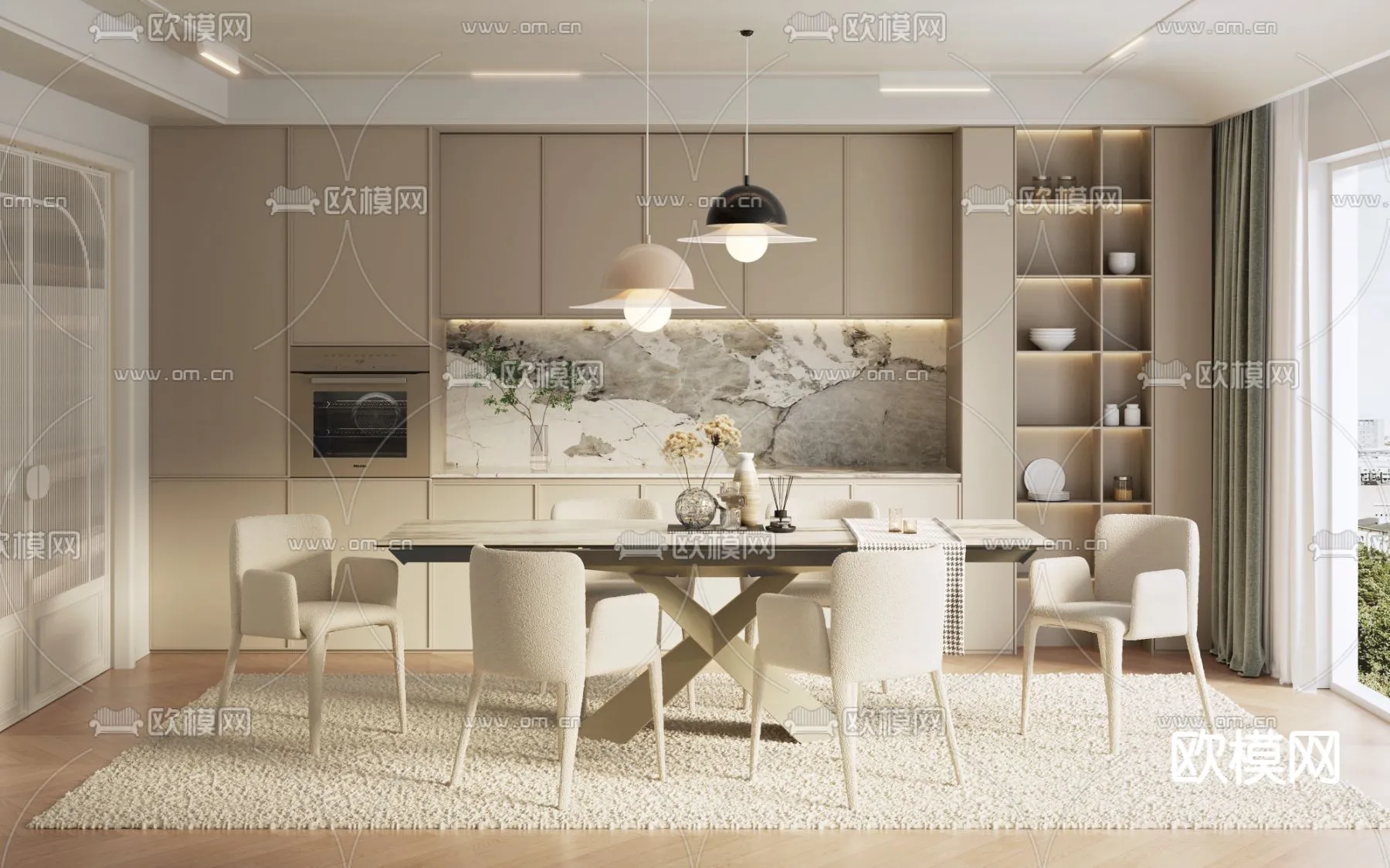 DINING ROOM SETS - VRAY / CORONA - 3D MODEL - 1359