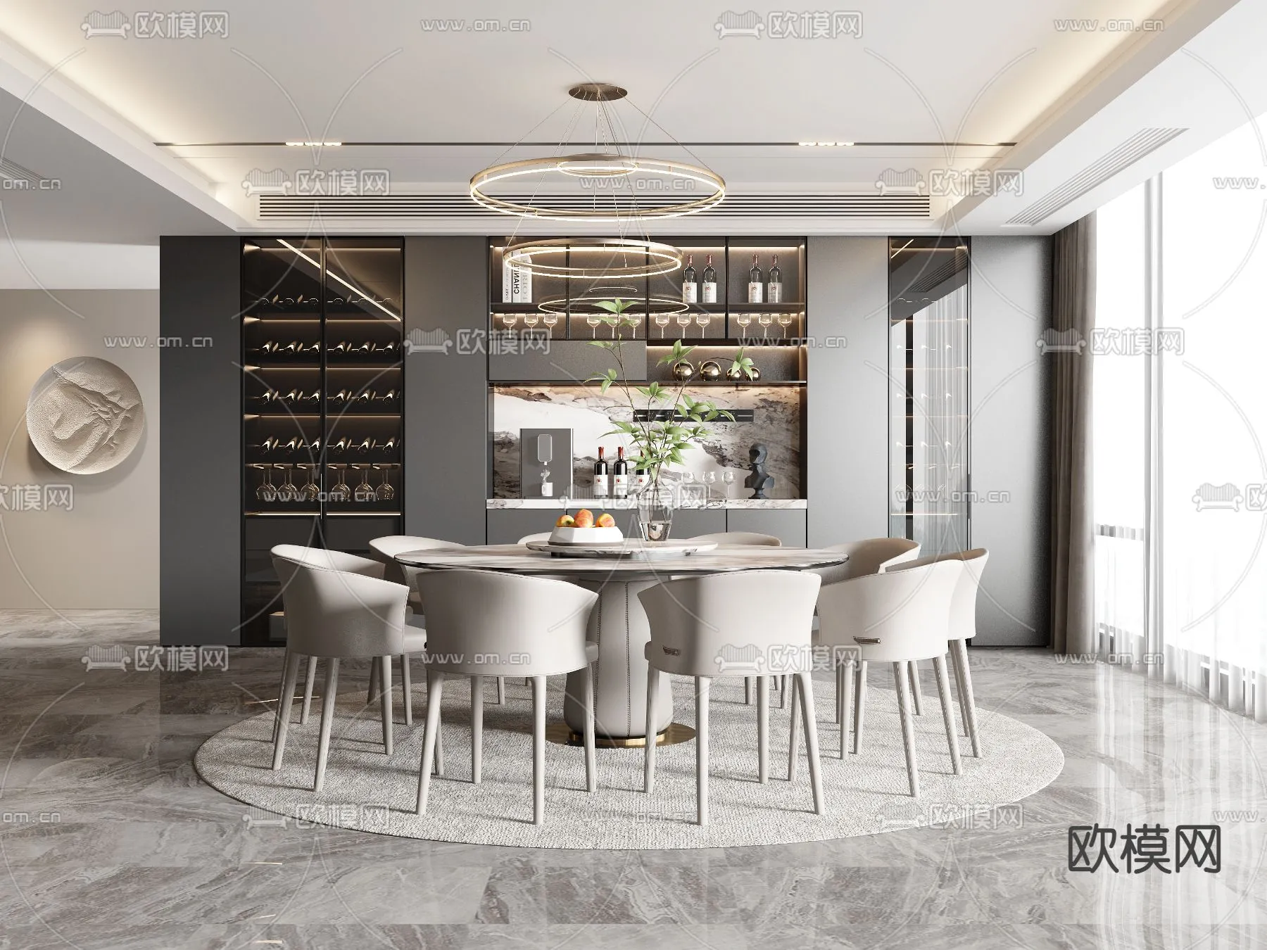 DINING ROOM SETS - VRAY / CORONA - 3D MODEL - 1361