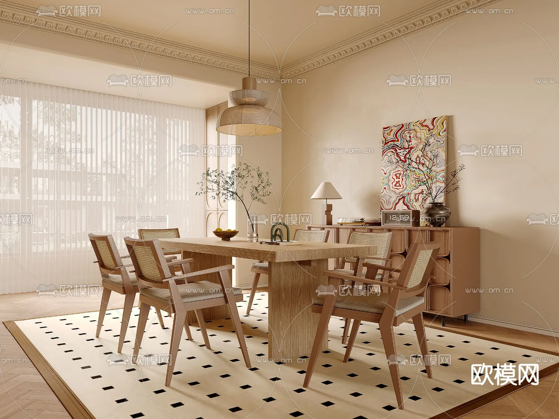 DINING ROOM SETS - VRAY / CORONA - 3D MODEL - 1364