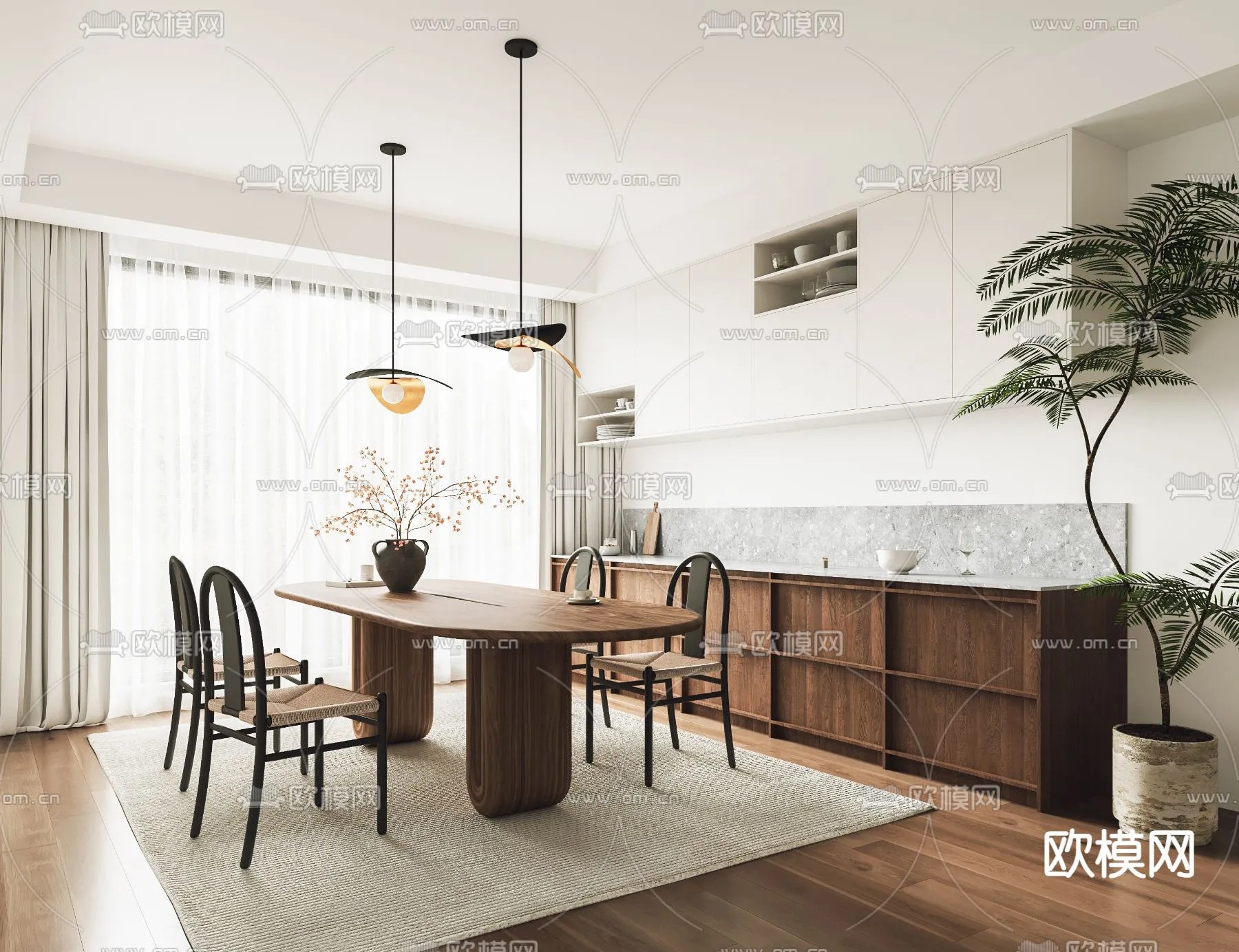 DINING ROOM SETS - VRAY / CORONA - 3D MODEL - 1381