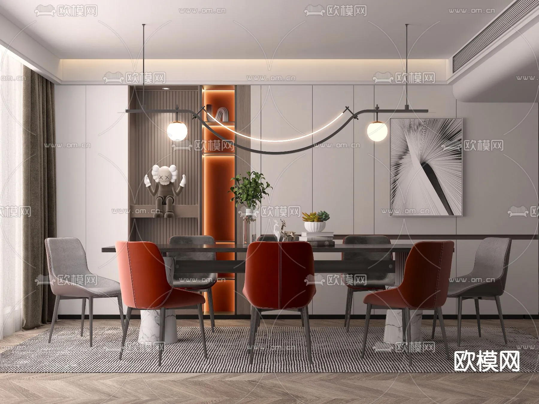 DINING ROOM SETS – VRAY / CORONA – 3D MODEL – 1382