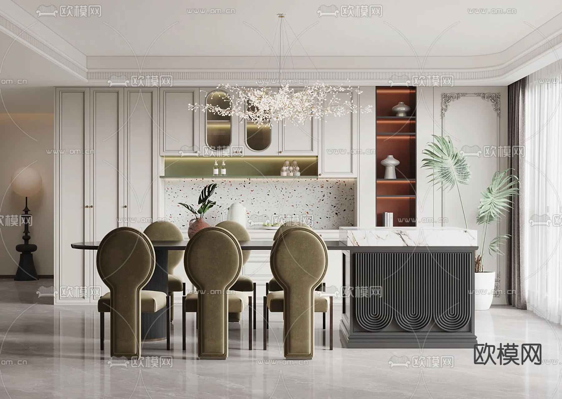 DINING ROOM SETS - VRAY / CORONA - 3D MODEL - 1384