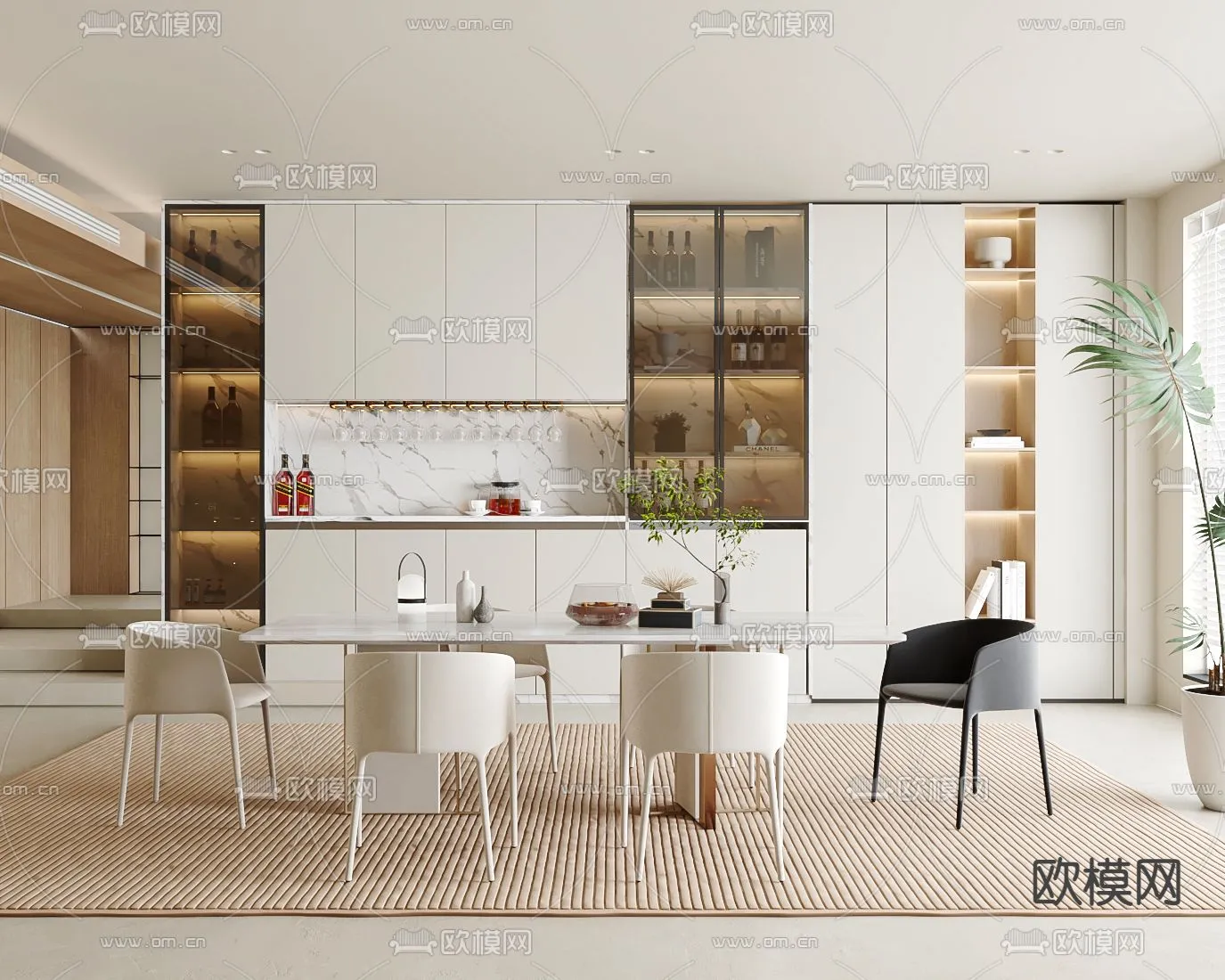 DINING ROOM SETS - VRAY / CORONA - 3D MODEL - 1385