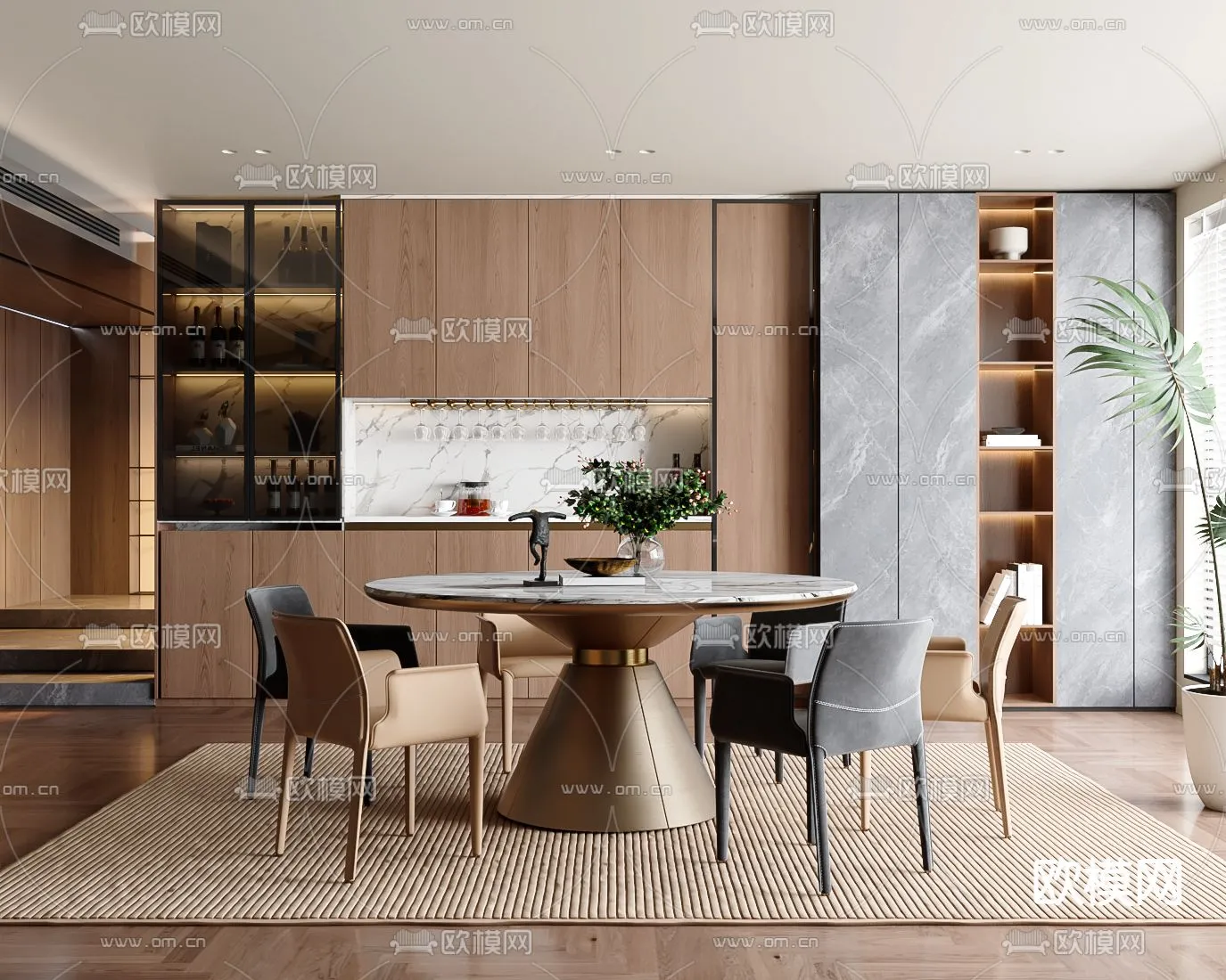 DINING ROOM SETS - VRAY / CORONA - 3D MODEL - 1386