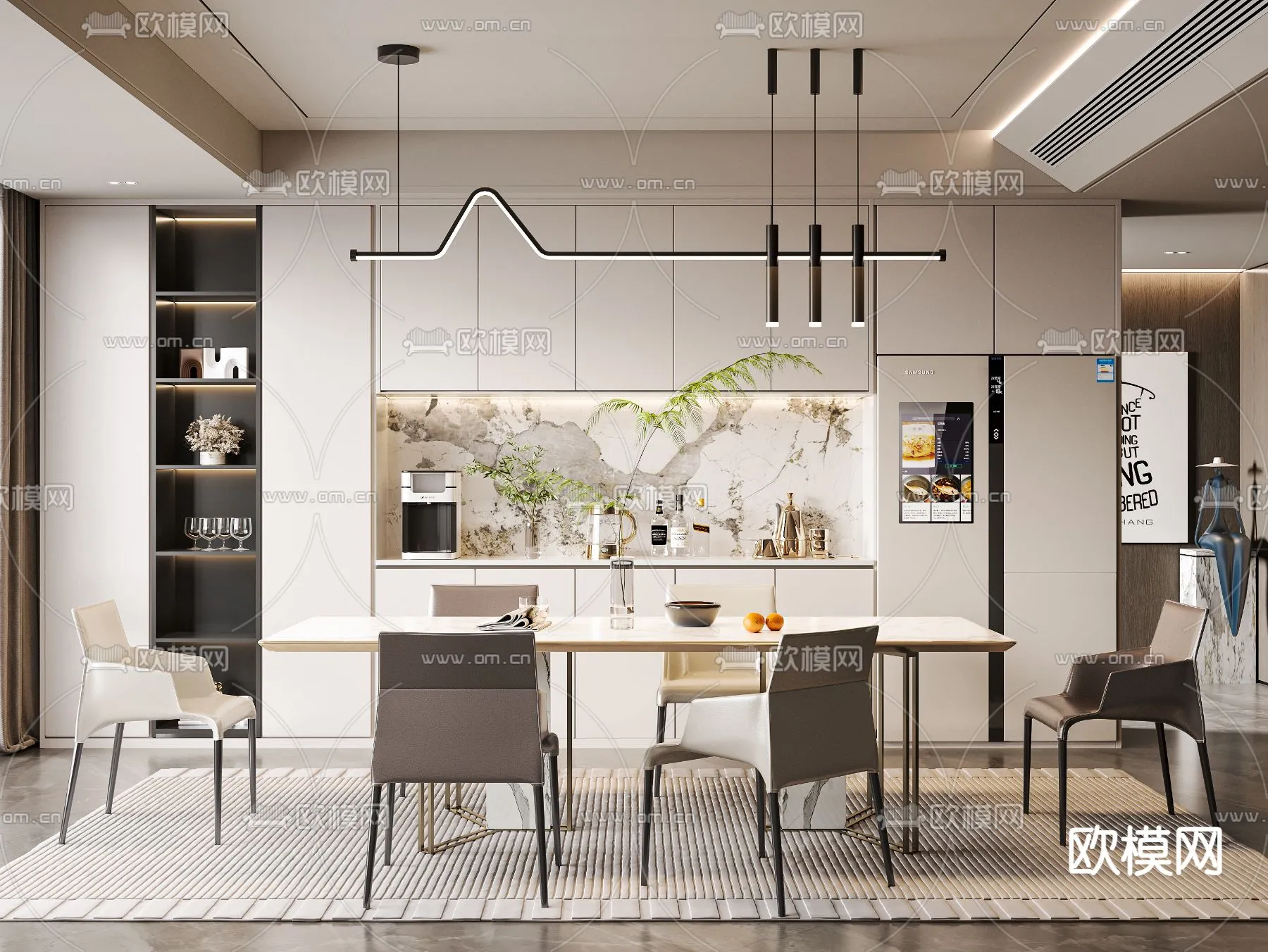 DINING ROOM SETS - VRAY / CORONA - 3D MODEL - 1392