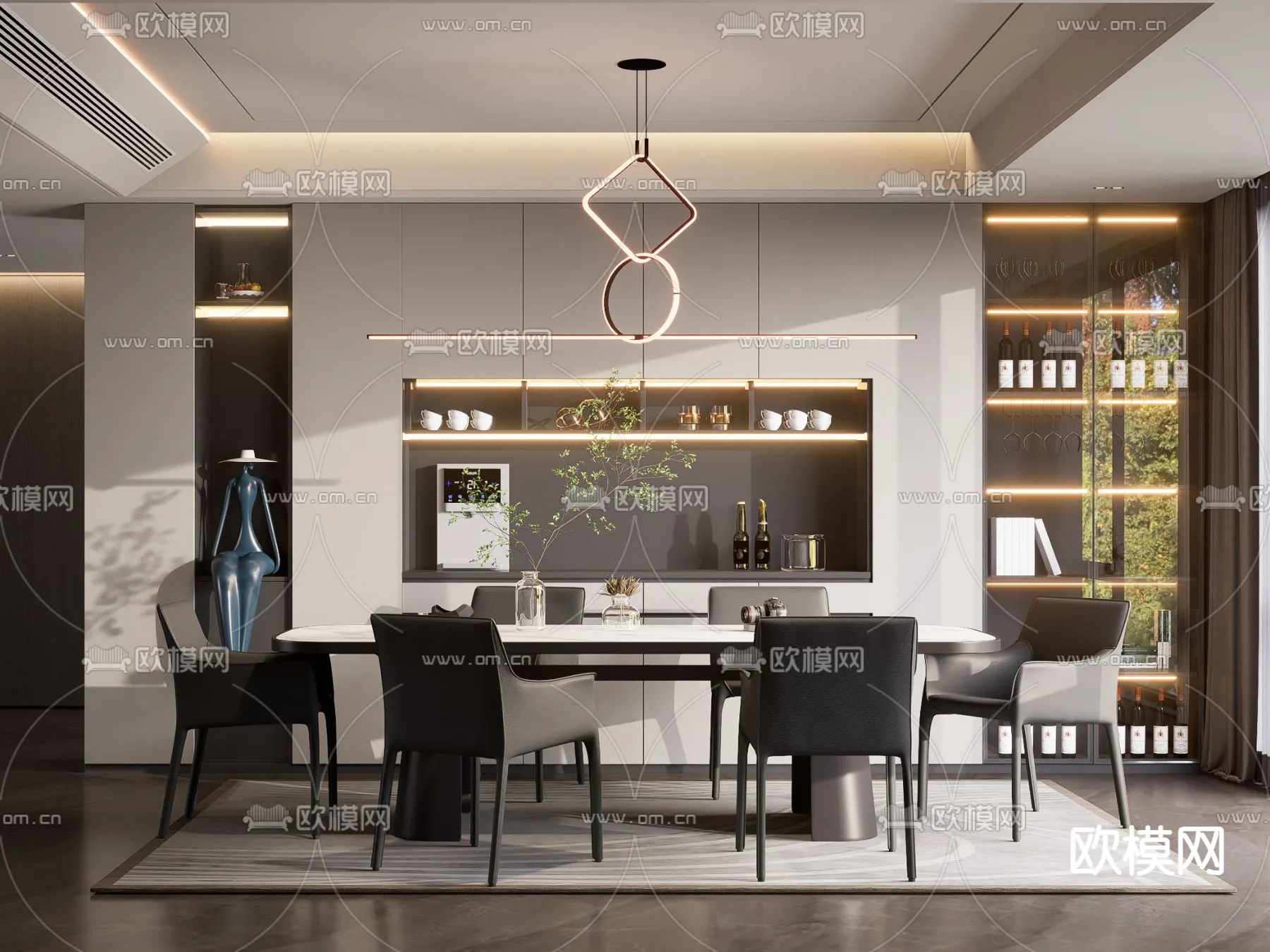 DINING ROOM SETS - VRAY / CORONA - 3D MODEL - 1393