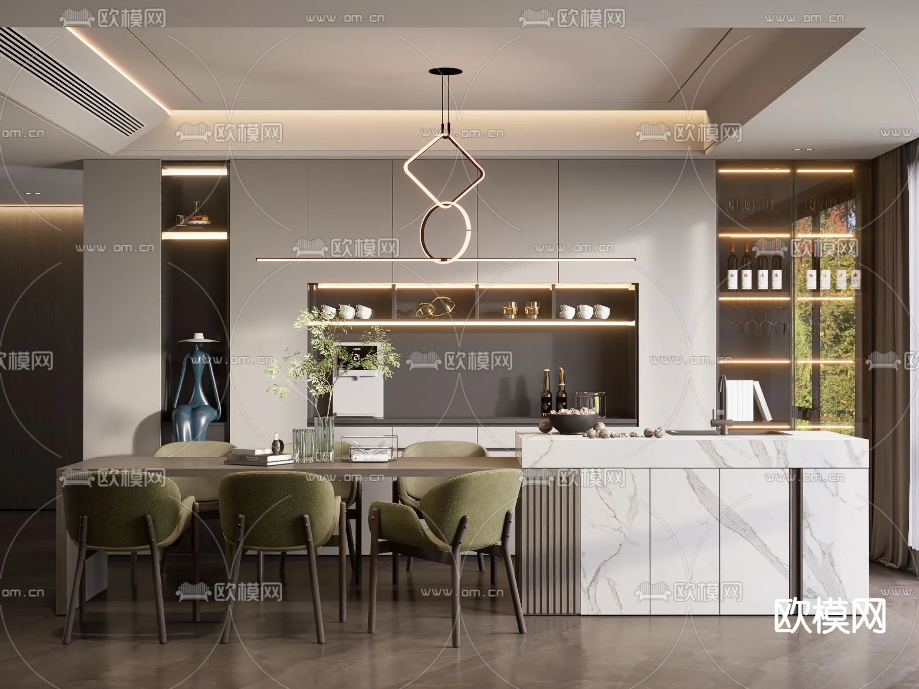 DINING ROOM SETS - VRAY / CORONA - 3D MODEL - 1394