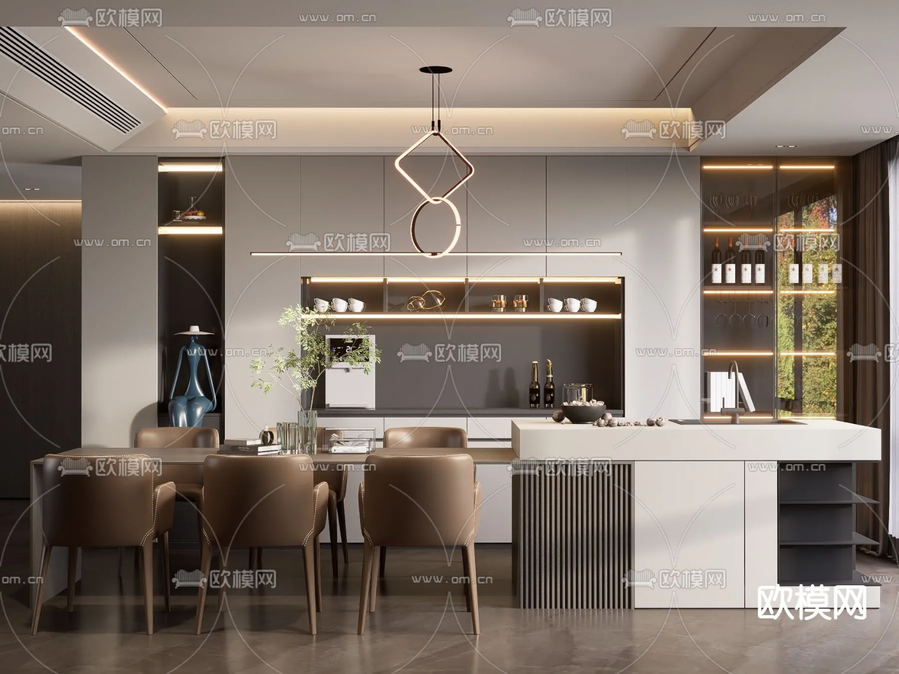 DINING ROOM SETS - VRAY / CORONA - 3D MODEL - 1395