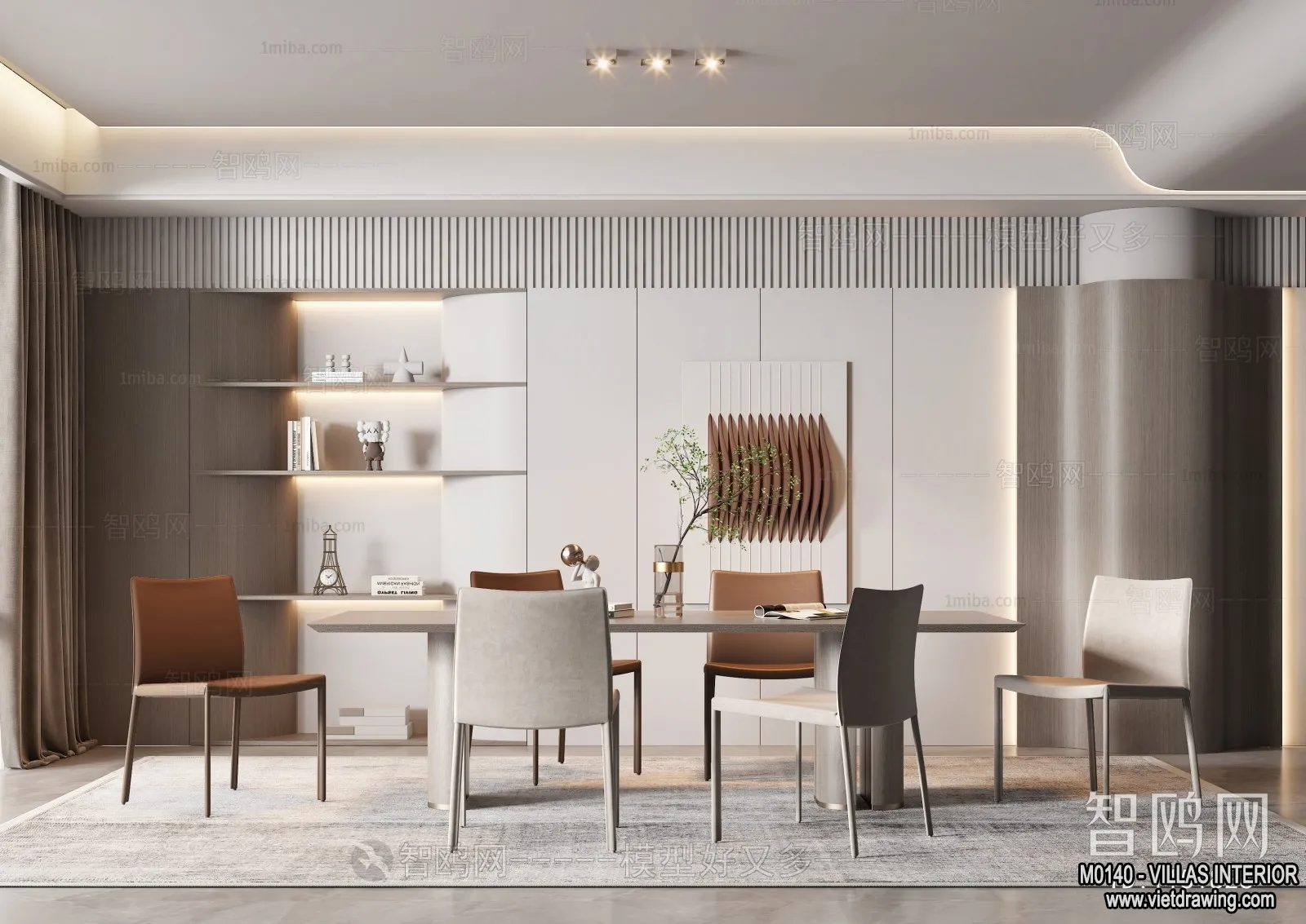 Dining Room - Villas 3D Interior Scene - 3D Models - 002