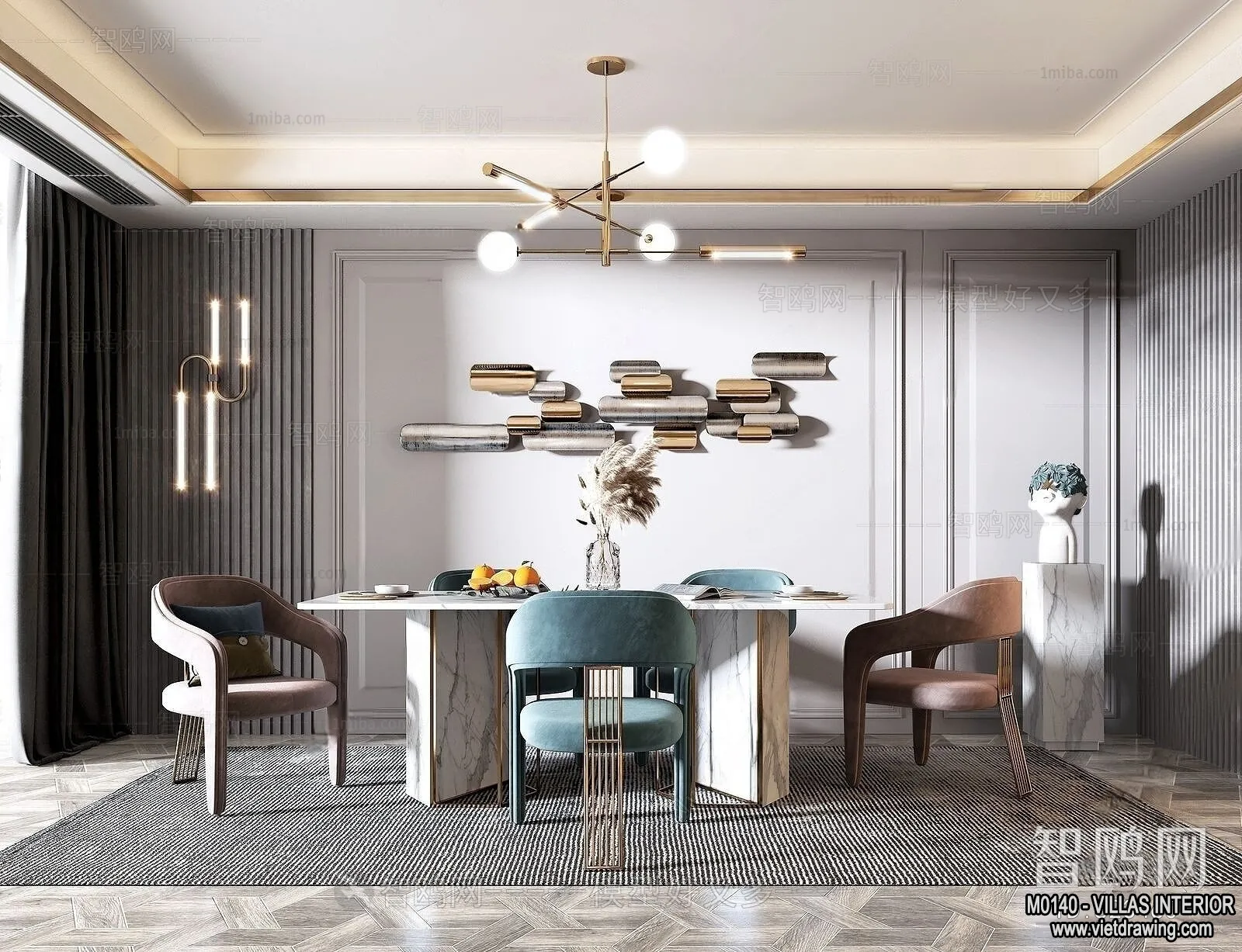 Dining Room - Villas 3D Interior Scene - 3D Models - 003