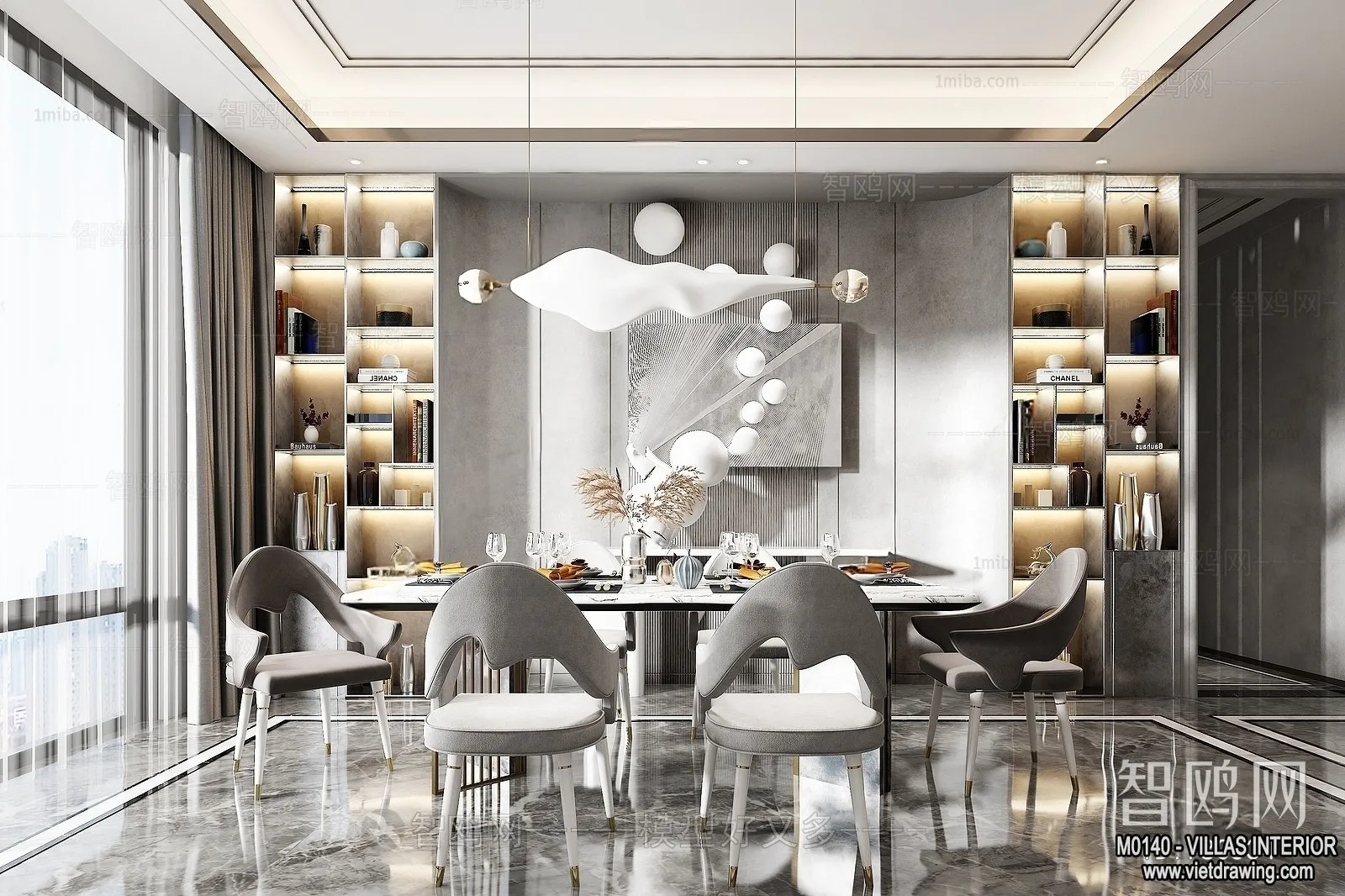 Dining Room - Villas 3D Interior Scene - 3D Models - 018