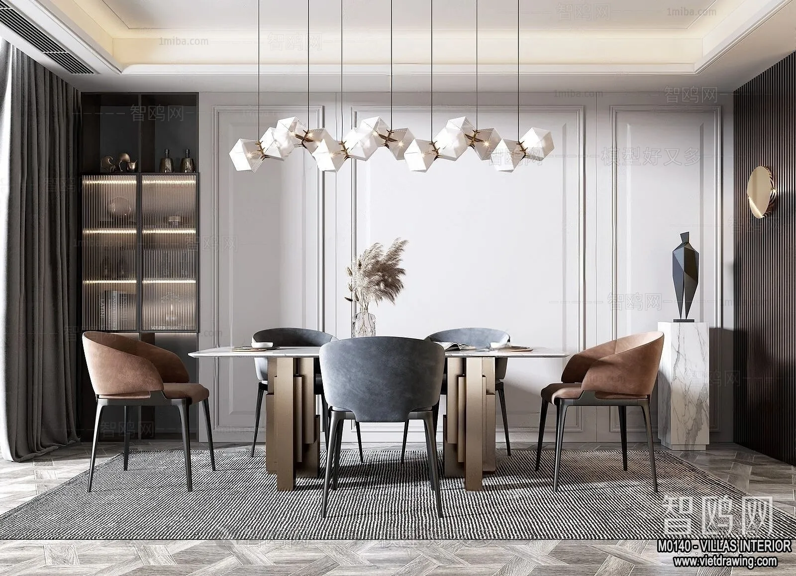 Dining Room - Villas 3D Interior Scene - 3D Models - 021