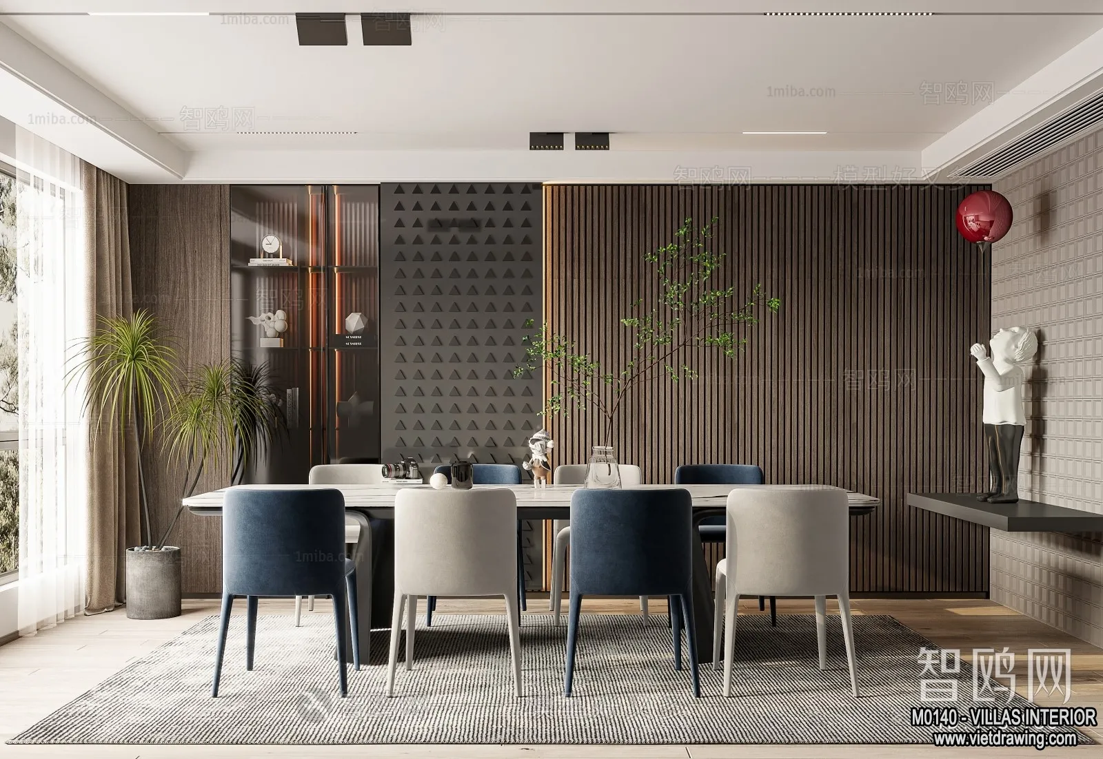 Dining Room - Villas 3D Interior Scene - 3D Models - 024