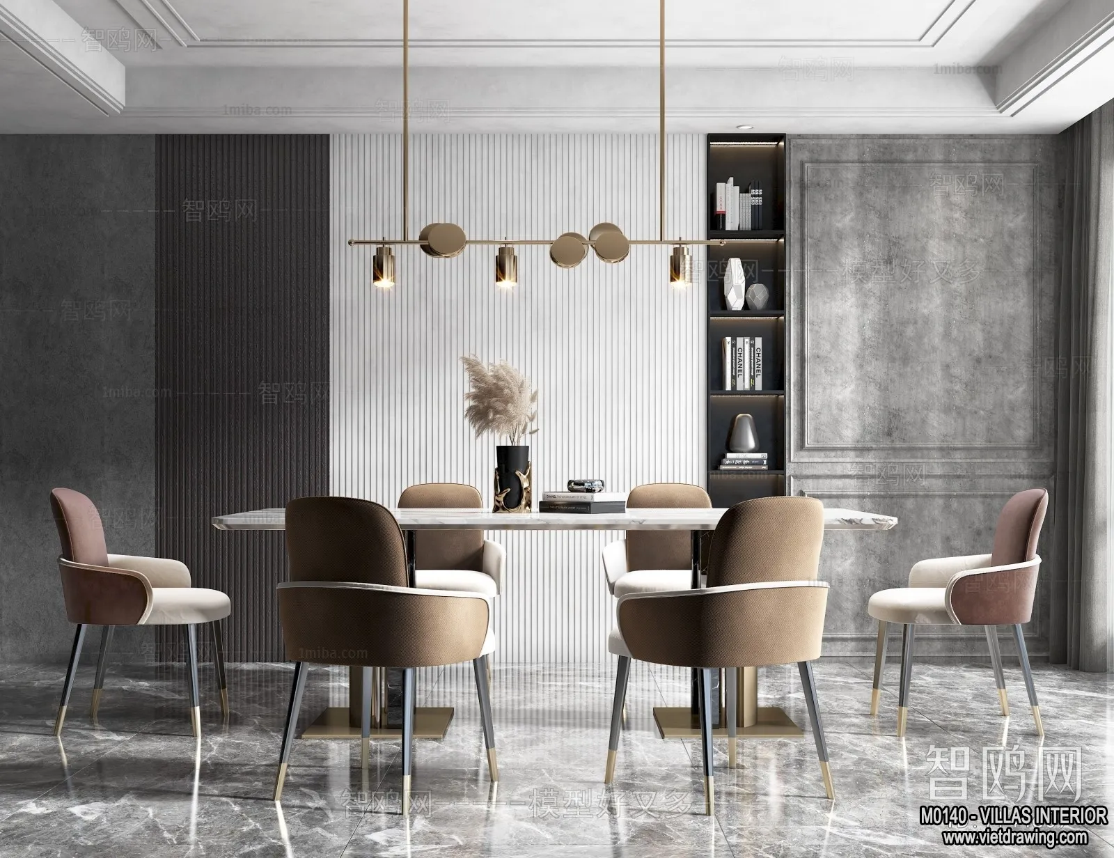 Dining Room - Villas 3D Interior Scene - 3D Models - 037