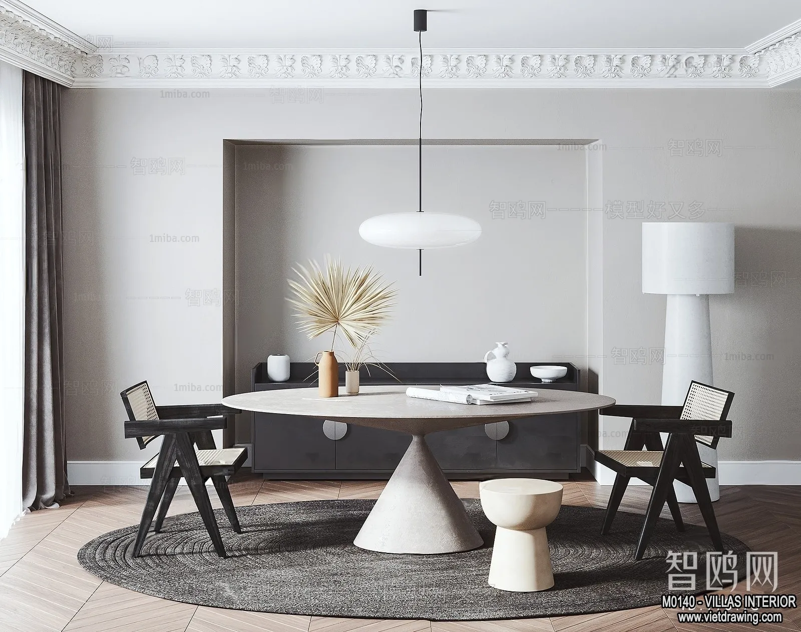 Dining Room - Villas 3D Interior Scene - 3D Models - 048