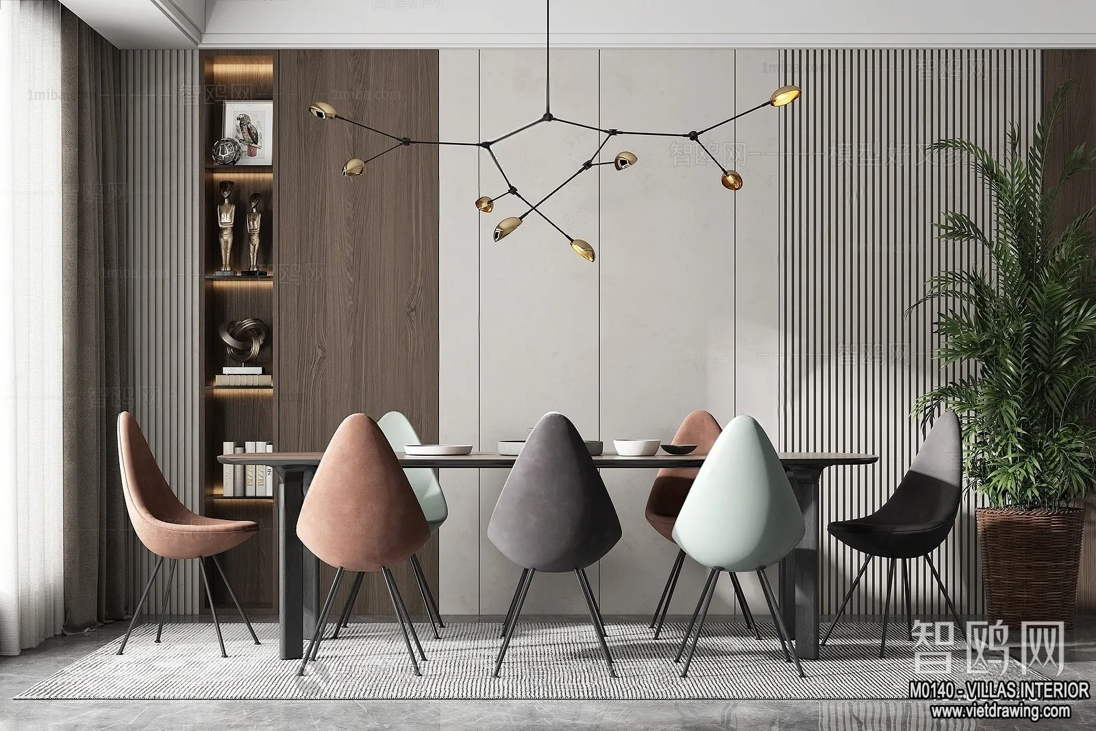 Dining Room - Villas 3D Interior Scene - 3D Models - 055