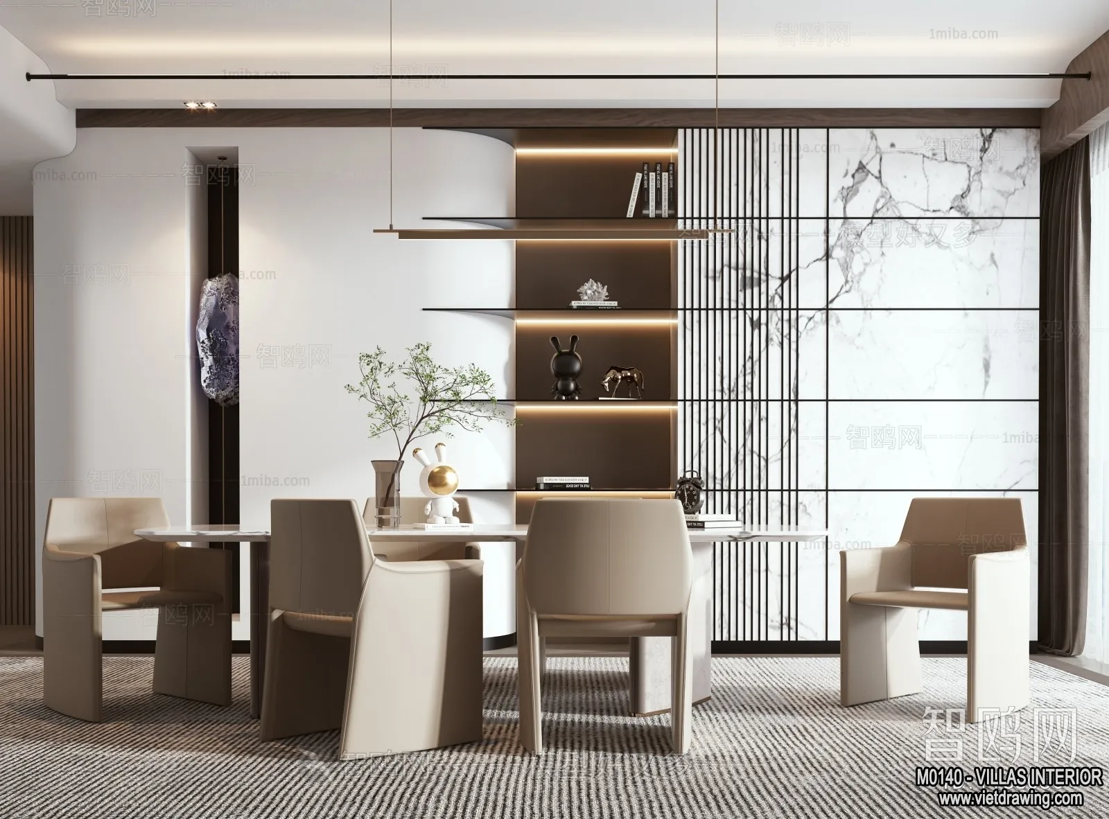 Dining Room - Villas 3D Interior Scene - 3D Models - 057