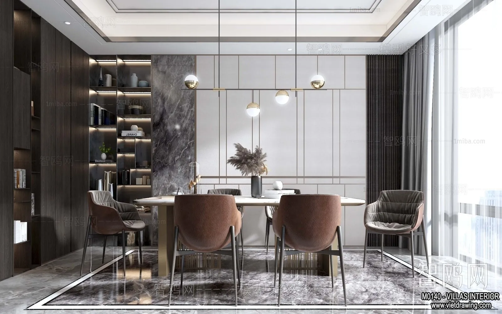 Dining Room - Villas 3D Interior Scene - 3D Models - 060