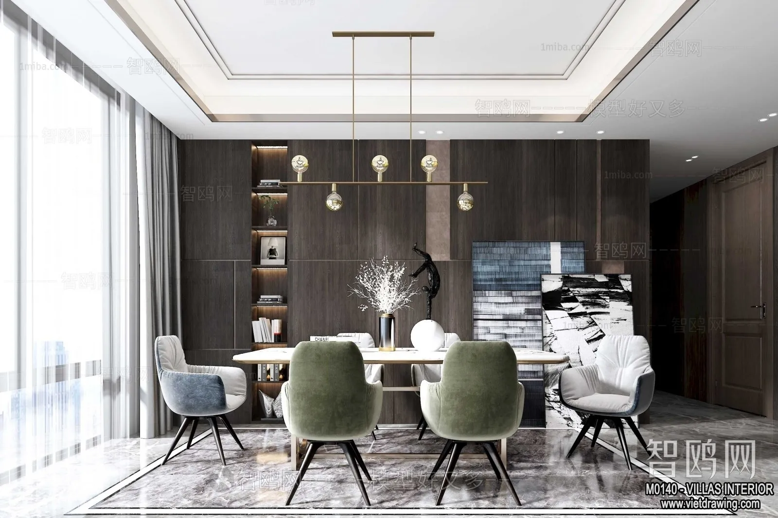 Dining Room - Villas 3D Interior Scene - 3D Models - 064