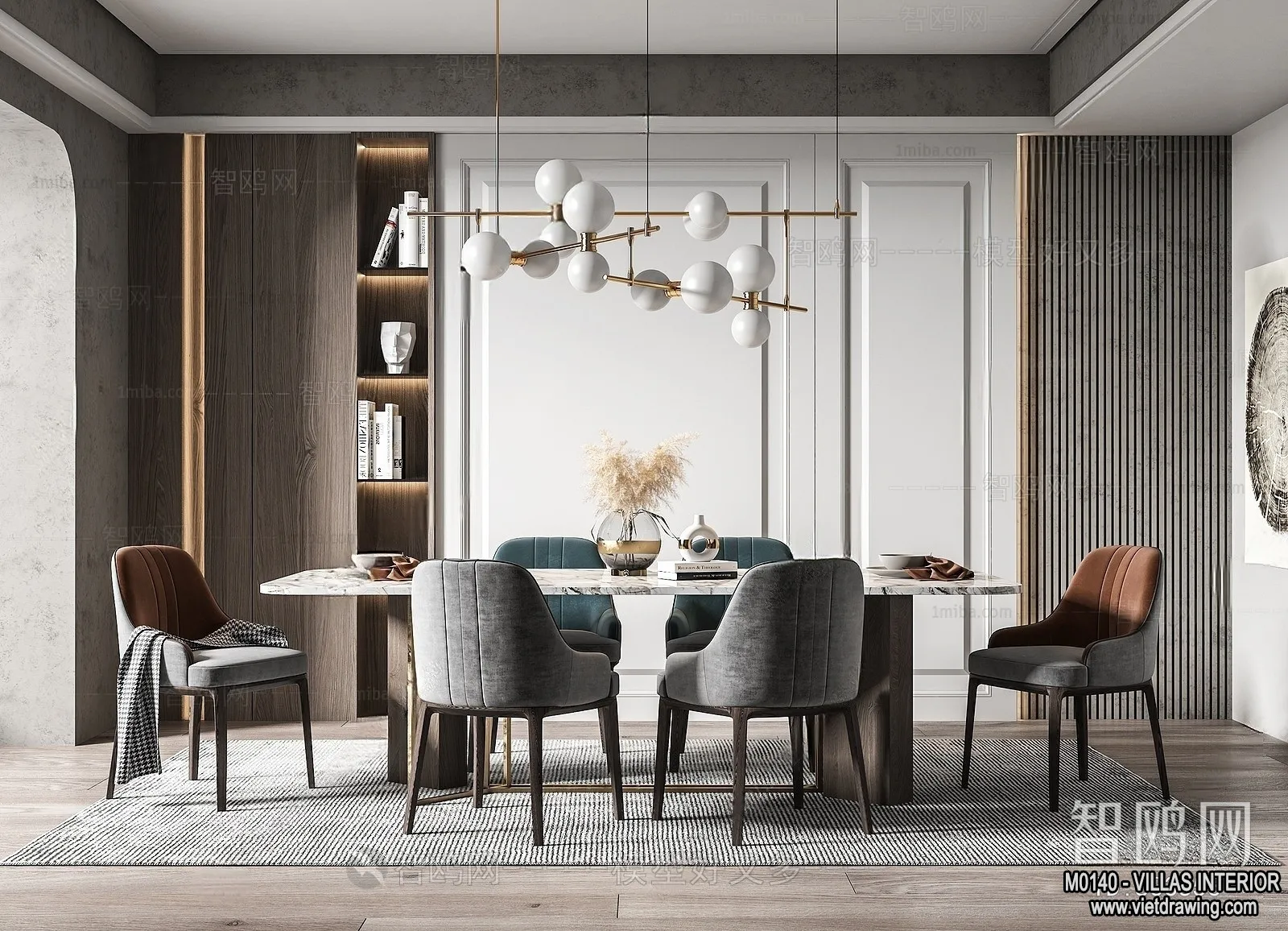 Dining Room - Villas 3D Interior Scene - 3D Models - 069