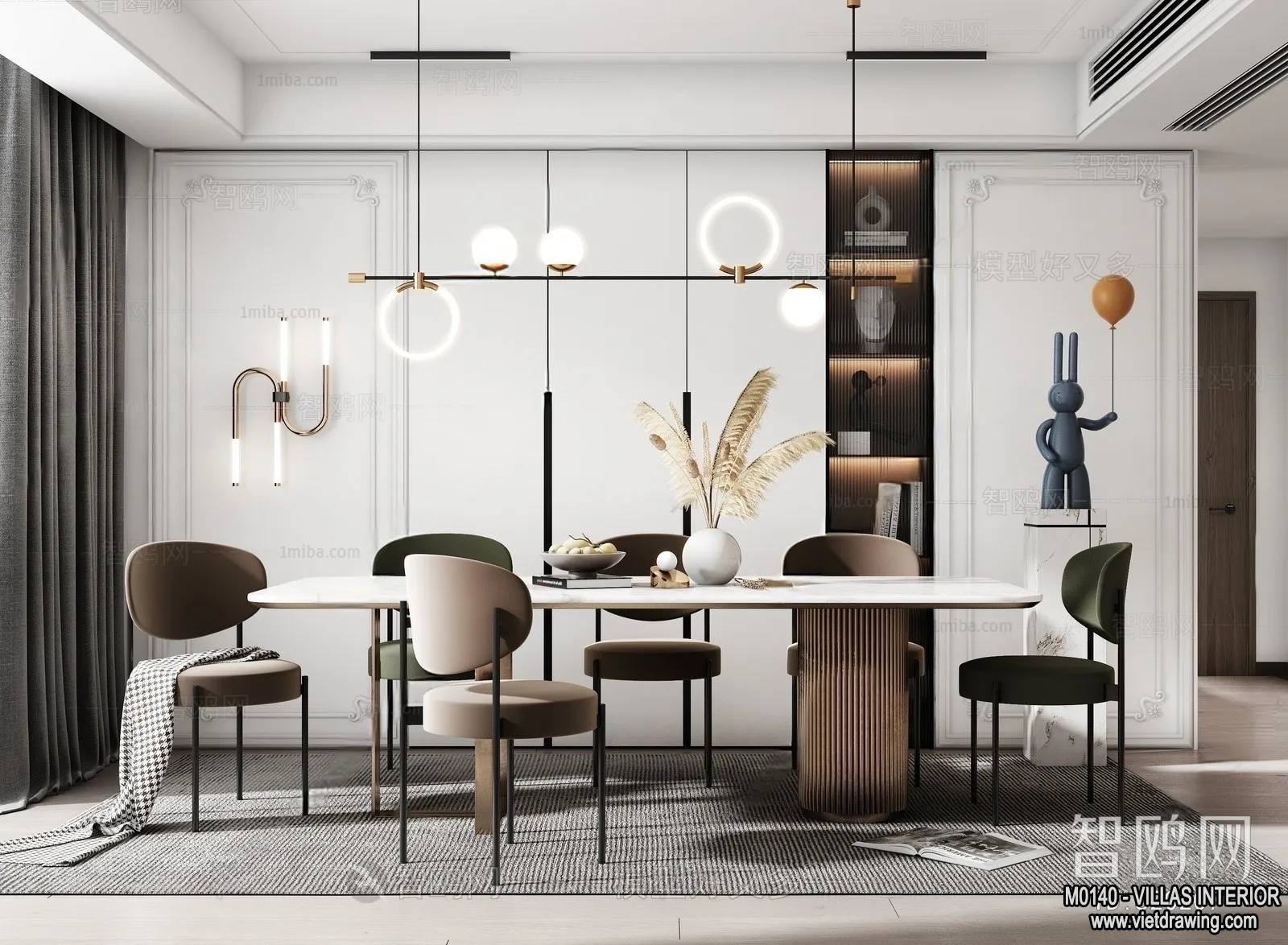 Dining Room - Villas 3D Interior Scene - 3D Models - 071