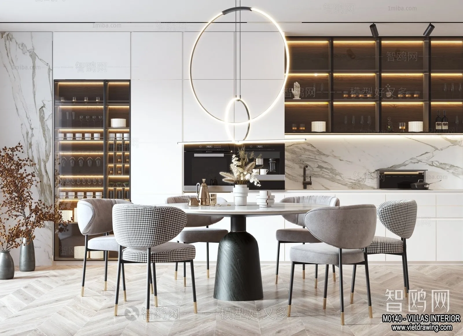 Dining Room - Villas 3D Interior Scene - 3D Models - 075