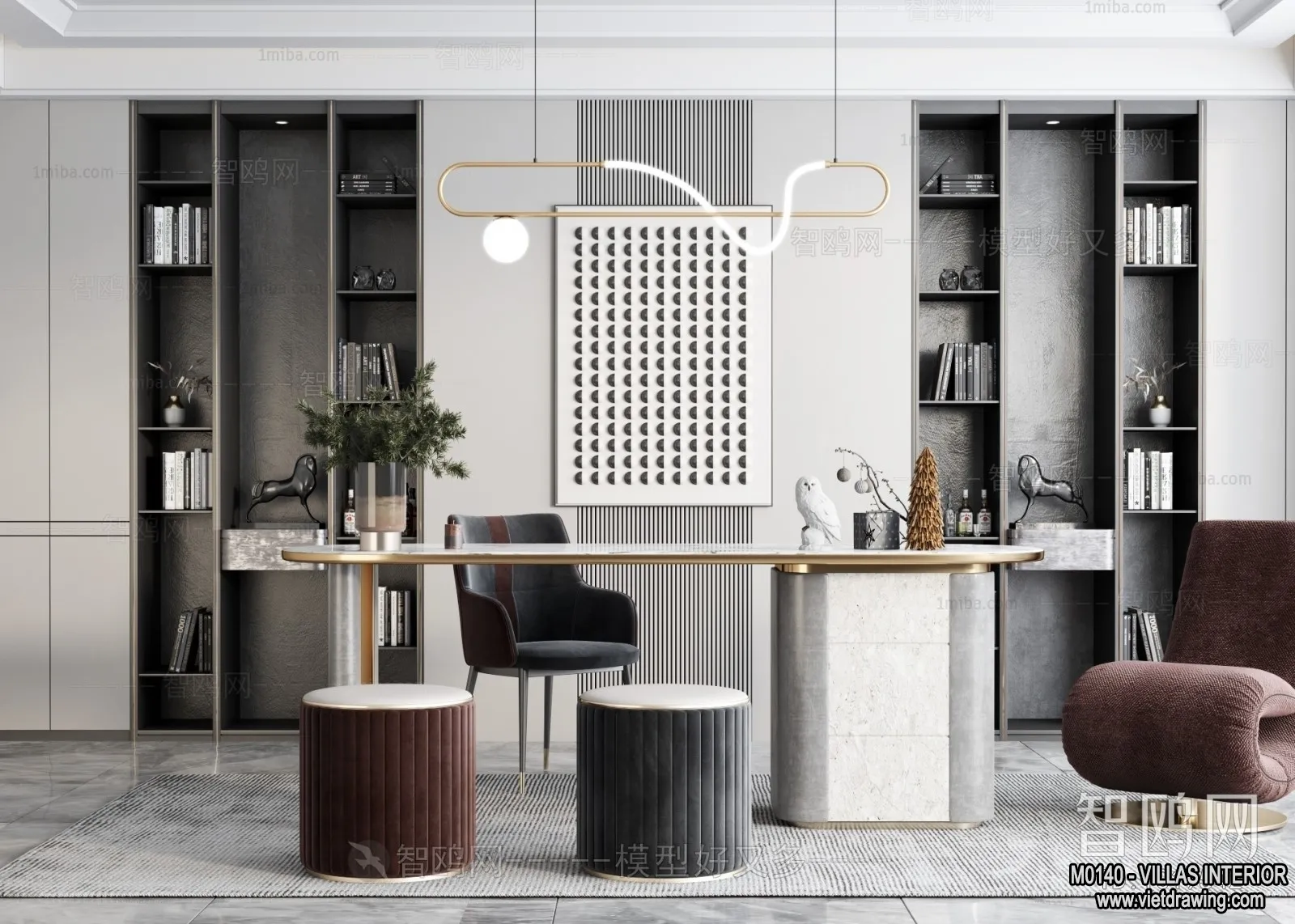 Dining Room - Villas 3D Interior Scene - 3D Models - 088