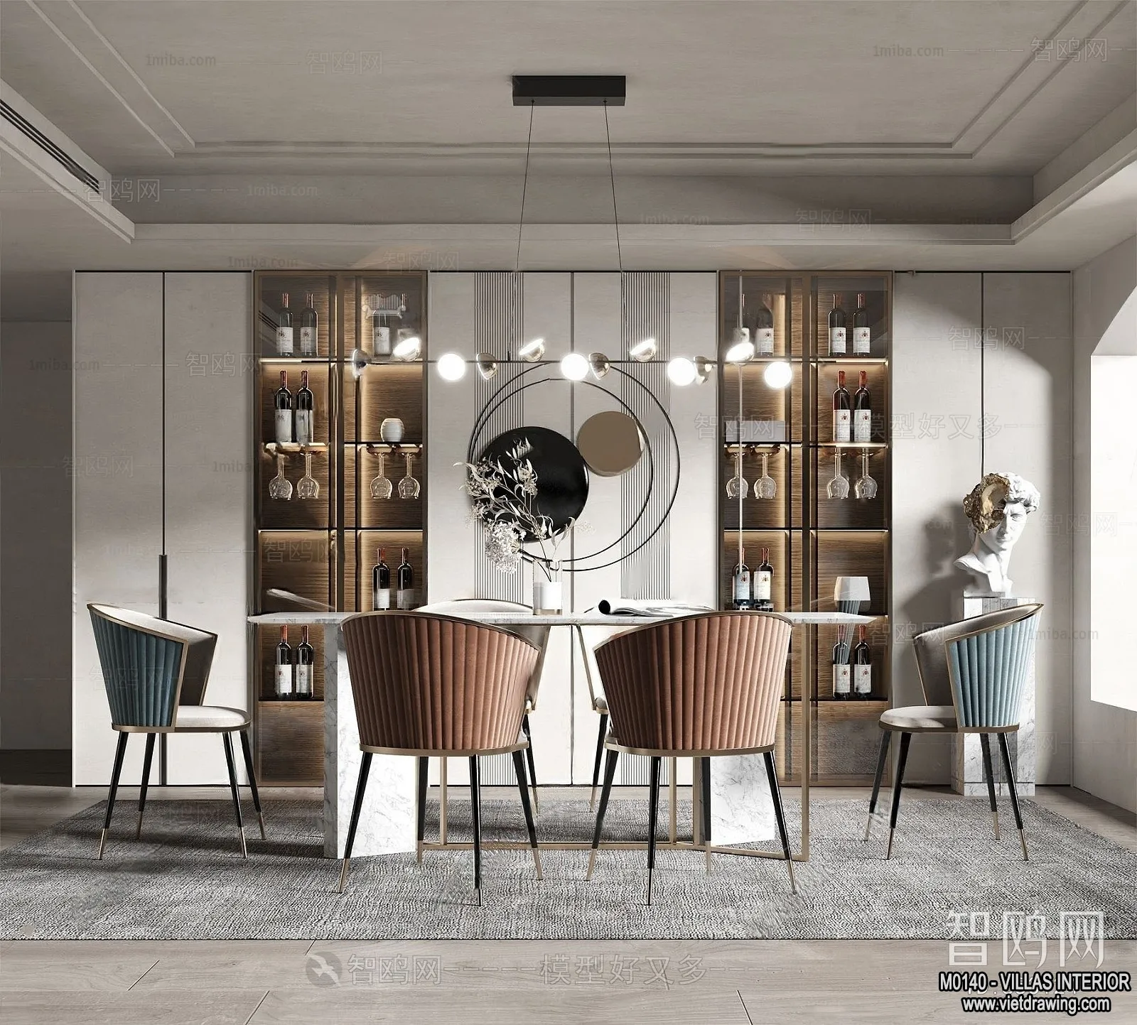 Dining Room - Villas 3D Interior Scene - 3D Models - 092
