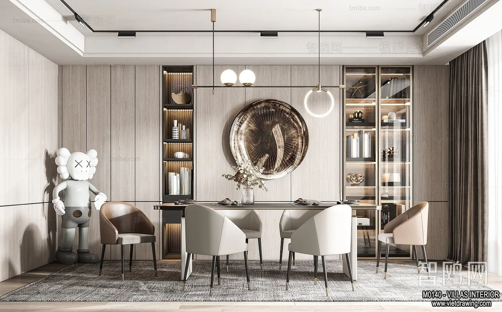 Dining Room - Villas 3D Interior Scene - 3D Models - 093