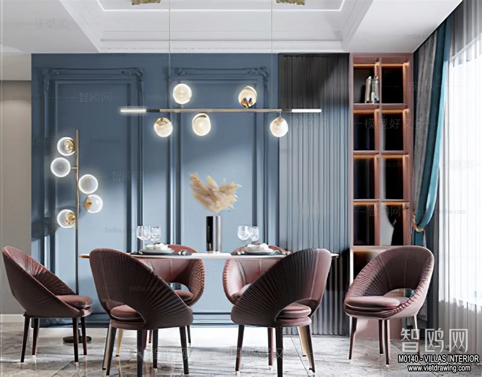 Dining Room - Villas 3D Interior Scene - 3D Models - 099