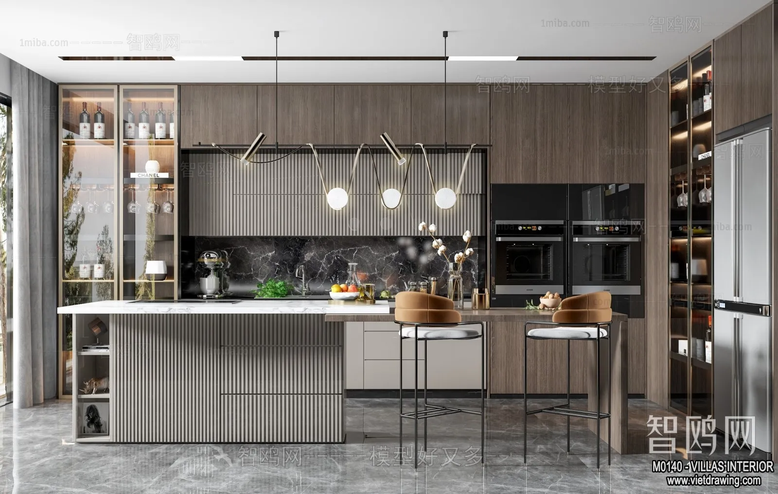 Dining Room - Villas 3D Interior Scene - 3D Models - 102