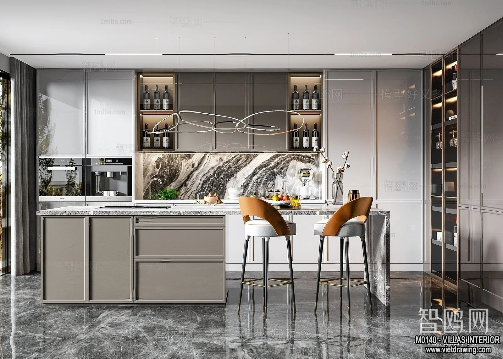 Dining Room - Villas 3D Interior Scene - 3D Models - 103