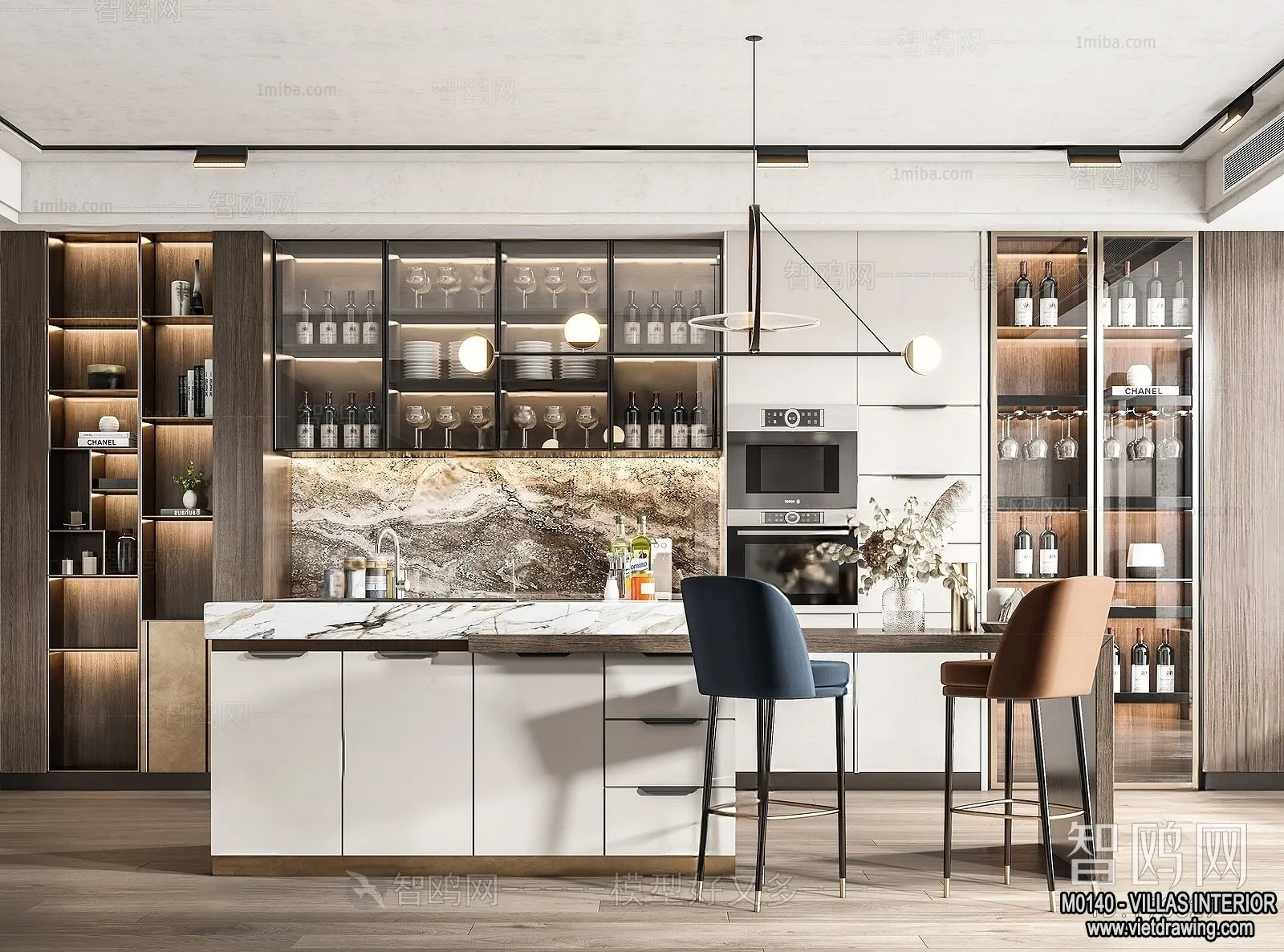 Dining Room - Villas 3D Interior Scene - 3D Models - 110