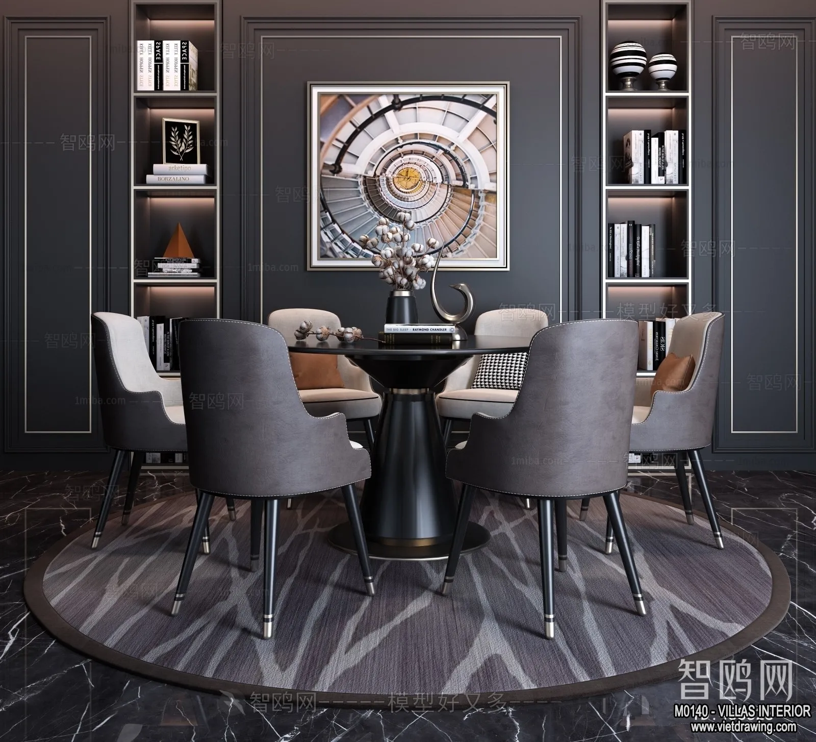 Dining Room - Villas 3D Interior Scene - 3D Models - 115